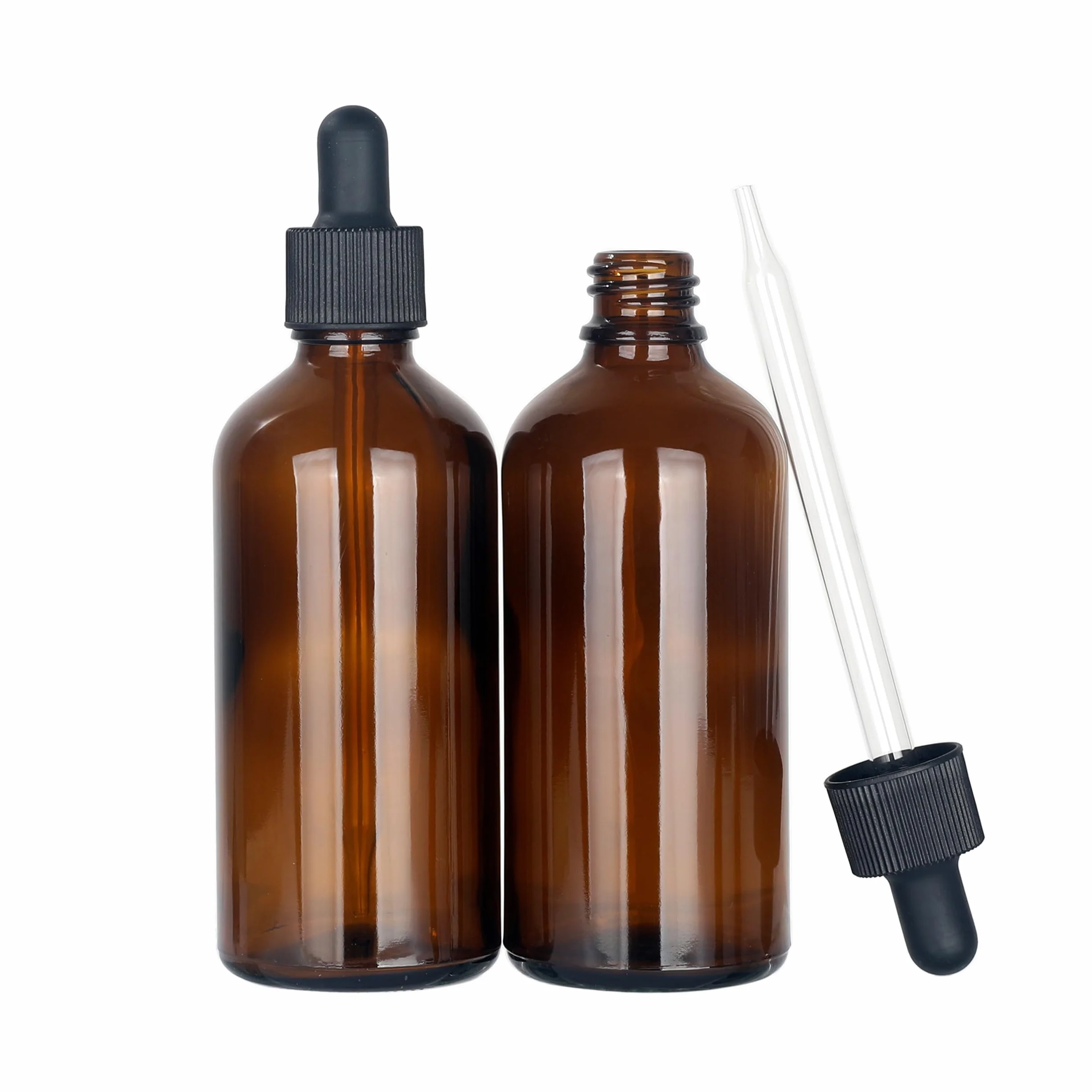 Magic Season Butelki na olejek eteryczny - bursztynowe / 100 ml z zakraplaczem / 2 szt