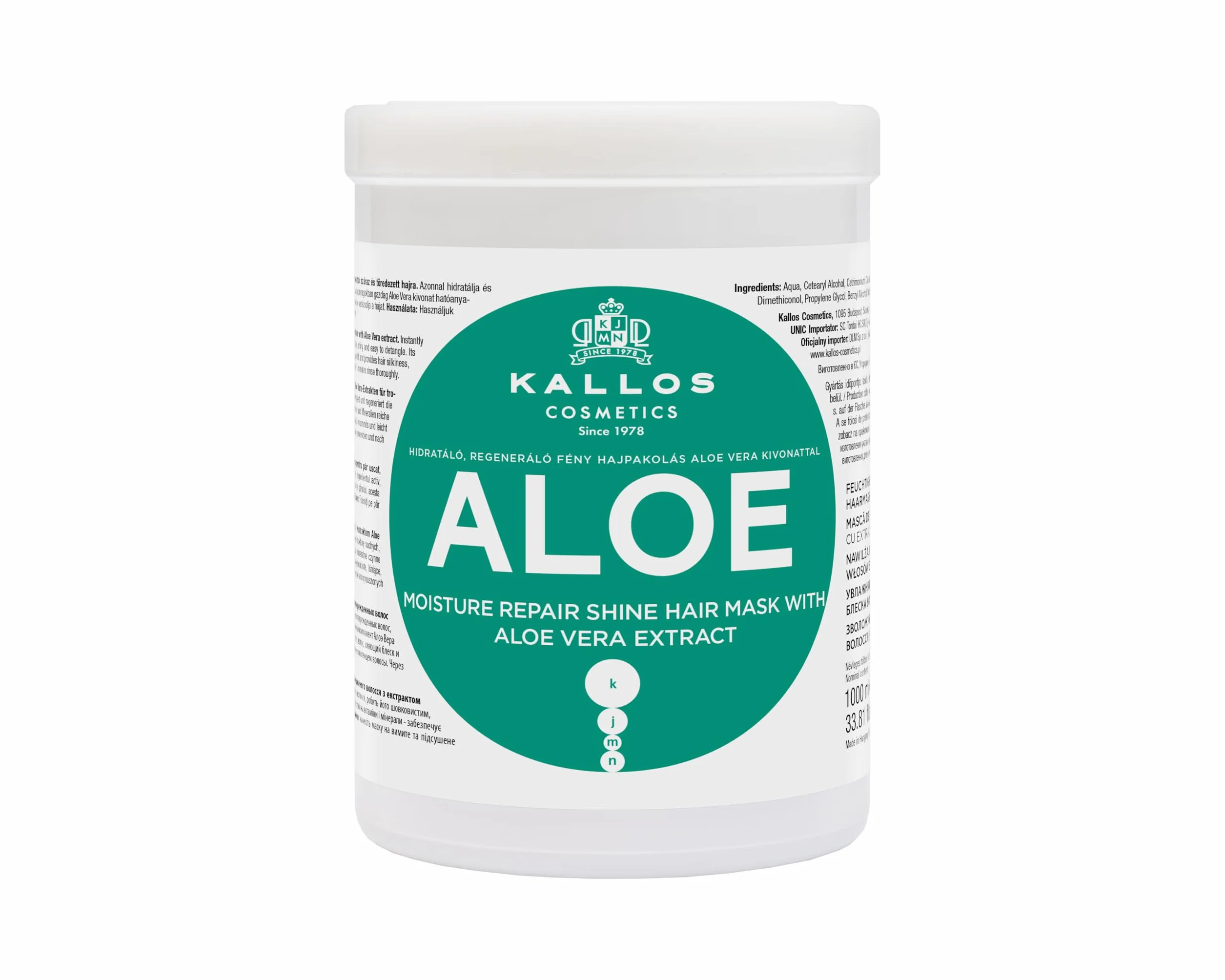 KALLOS KJMN Aloe Nawilżająca maska do włosów z aloesem 1000ml