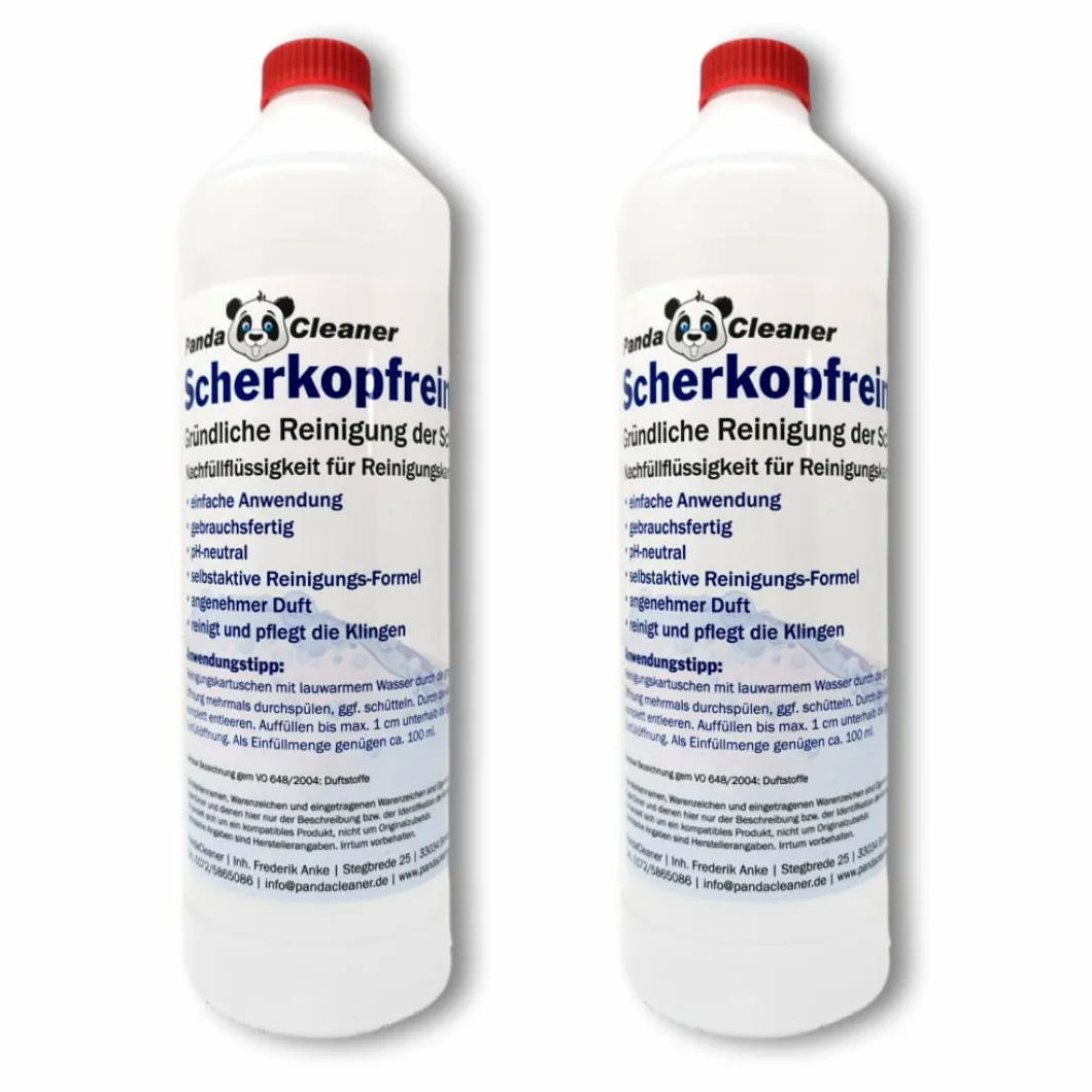 PANDACLEANER Myjka do czyszczenia głowic 2.0 zestaw 2 szt. 2000 ml – płyn uzupełniający do Braun CCR Panasonic Philips Series Jet Clean