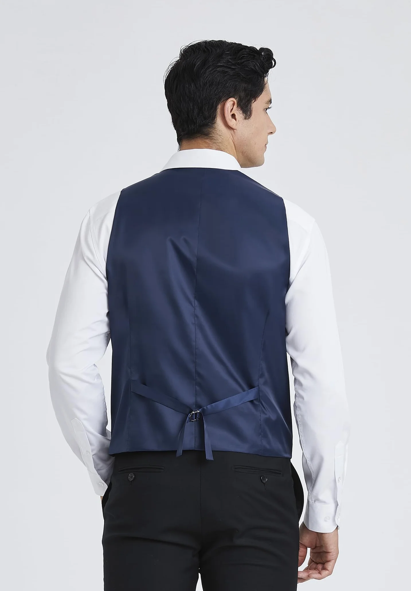 Enlision Męska dwurzędowa kamizelka z dekoltem w serek, slim fit, na co dzień, formalna kamizelka biznesowa