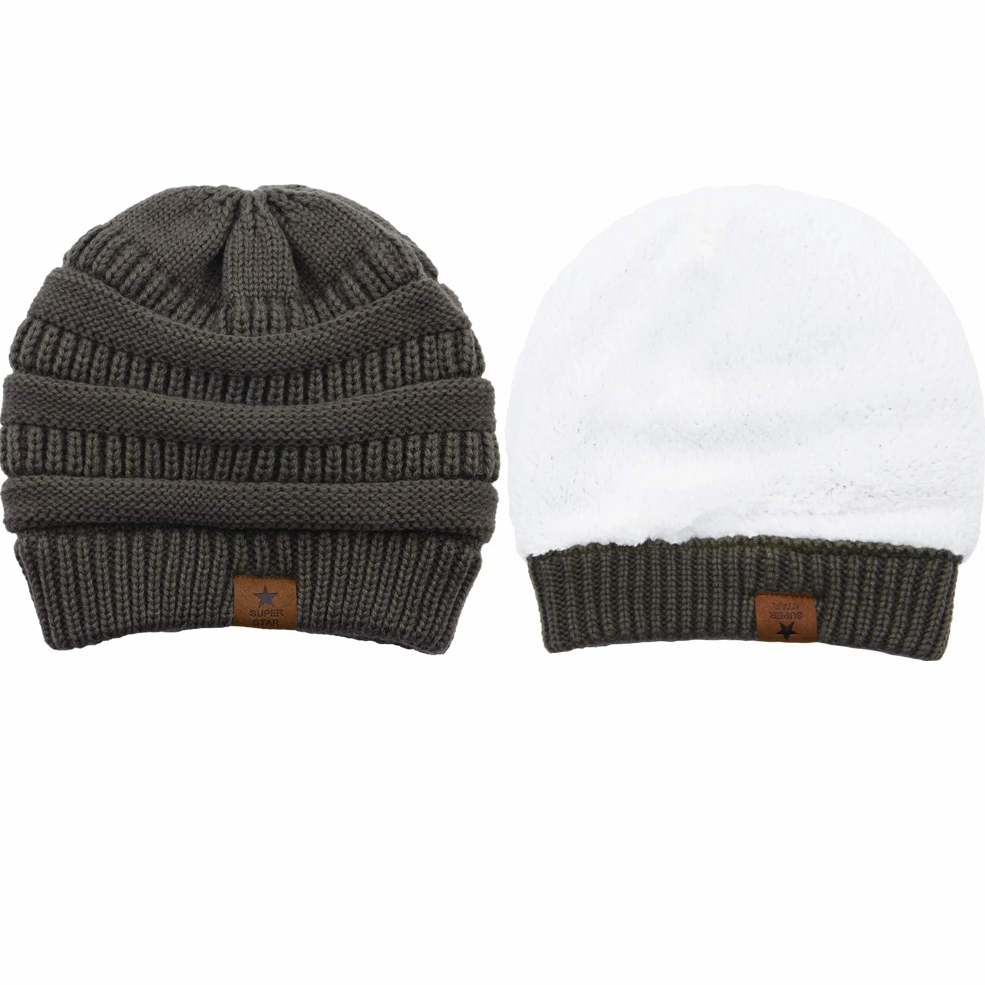 Century Star Czapka damska, zimowa czapka z dzianiny, gruba dzianina, ciepła czapka beanie z podszewką