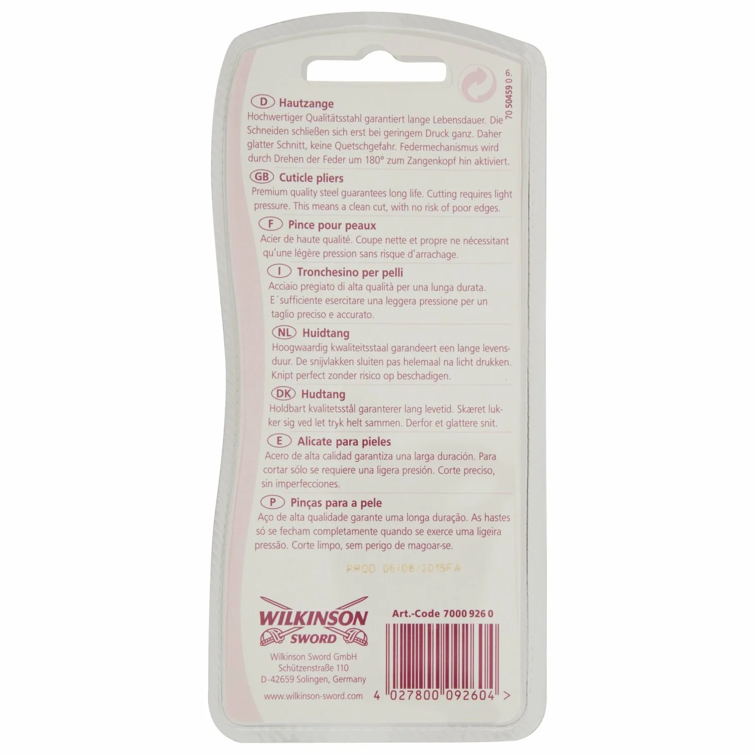 Wilkinson Szczypce do skóry miecza 1 sztuka