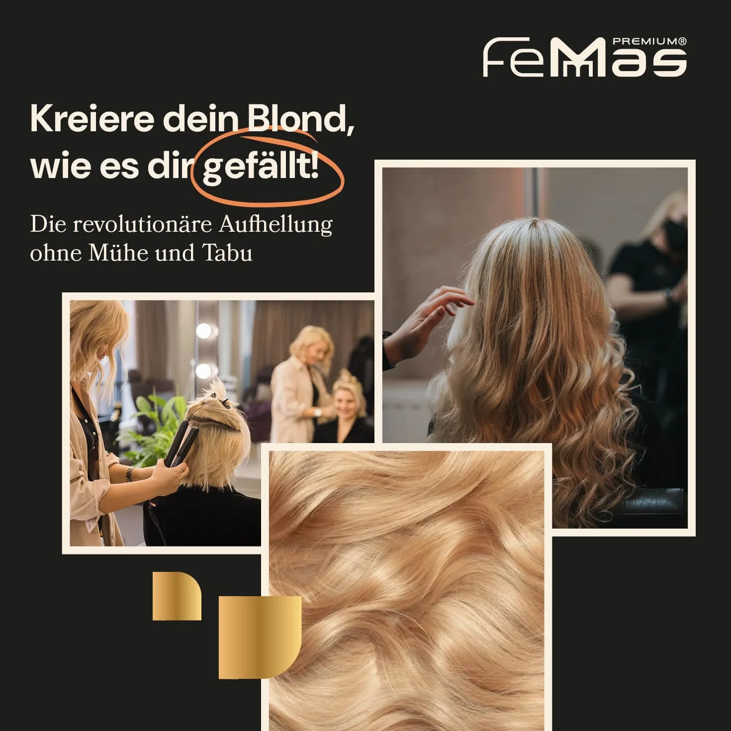 FemMas Zestaw do rozjaśniania proszek 100 g krem utleniający 100 ml do włosów blond 9 poziomów tonowania
