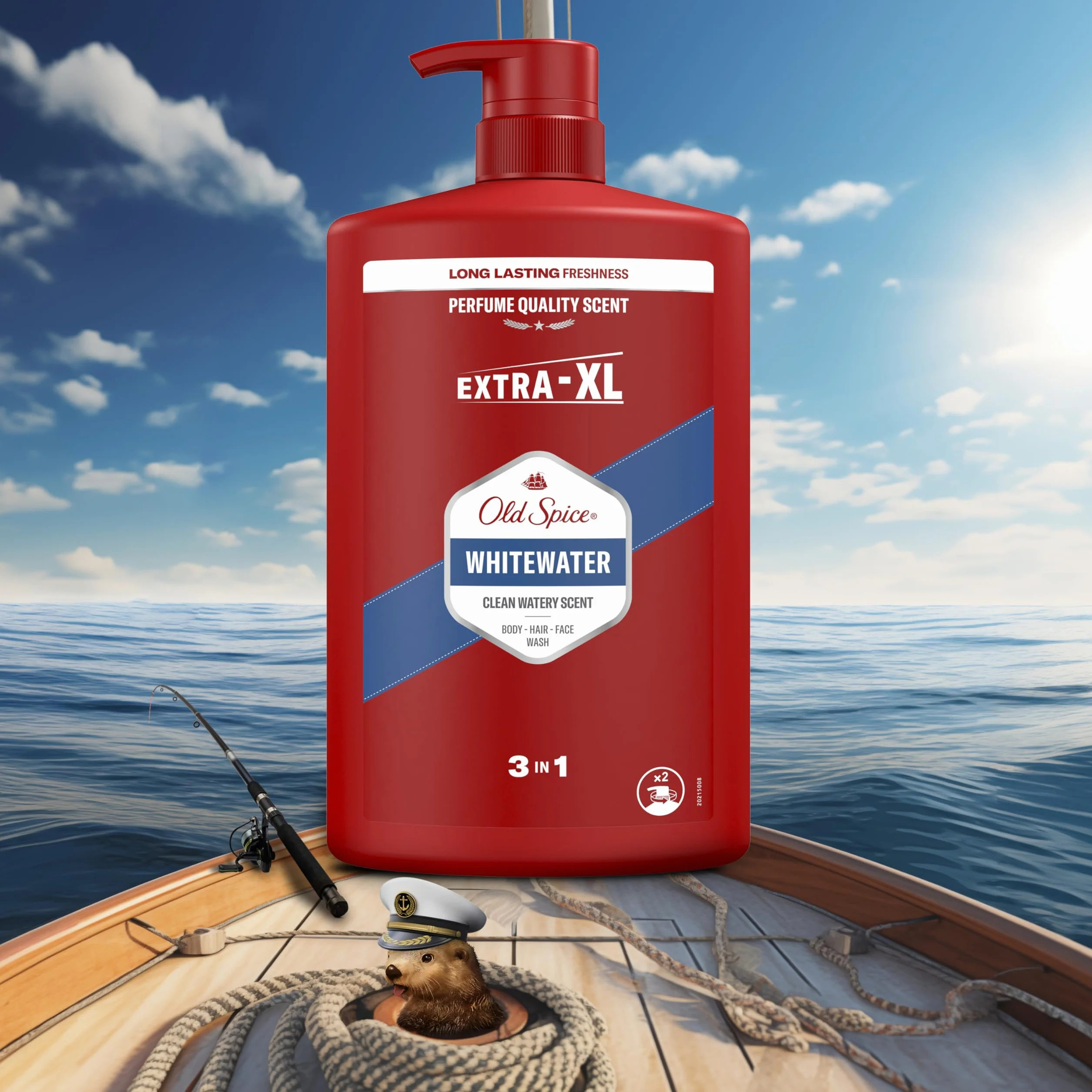 Old Spice Whitewater Żel pod prysznic i szampon dla mężczyzn 1000ml, uniwersalna formuła 3 w 1 do mycia ciała, włosów i twarzy, długotrwała świeżość, głębokie oczyszczanie