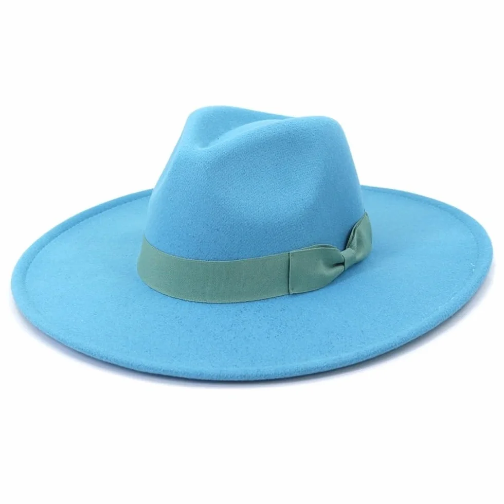 Fengyan kapelusze 2021 zima jesień damska elegancka retro filcowa czapka fedora duży szeroki daszek damskie kapelusze ślub kościół sukienka formalna czapka
