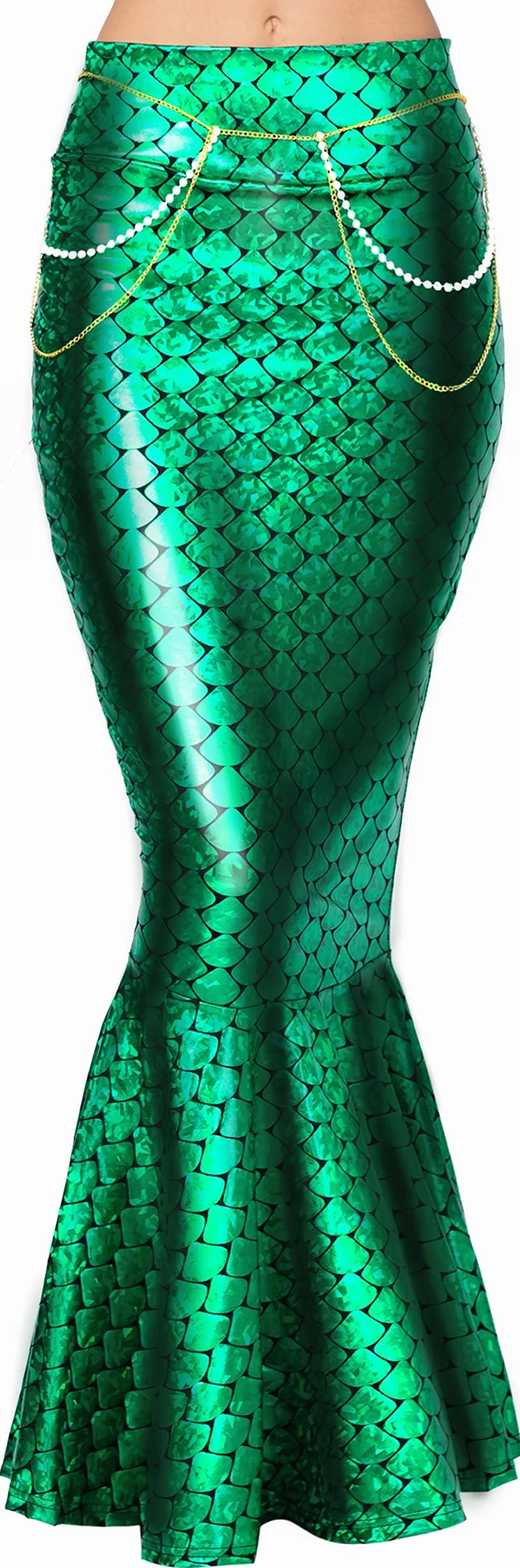Spooktacular Creations Dorosły metaliczny hologram błyszcząca spódnica syrenka kostium odgrywanie ról na Halloween kostiumy imprezy imprezowe