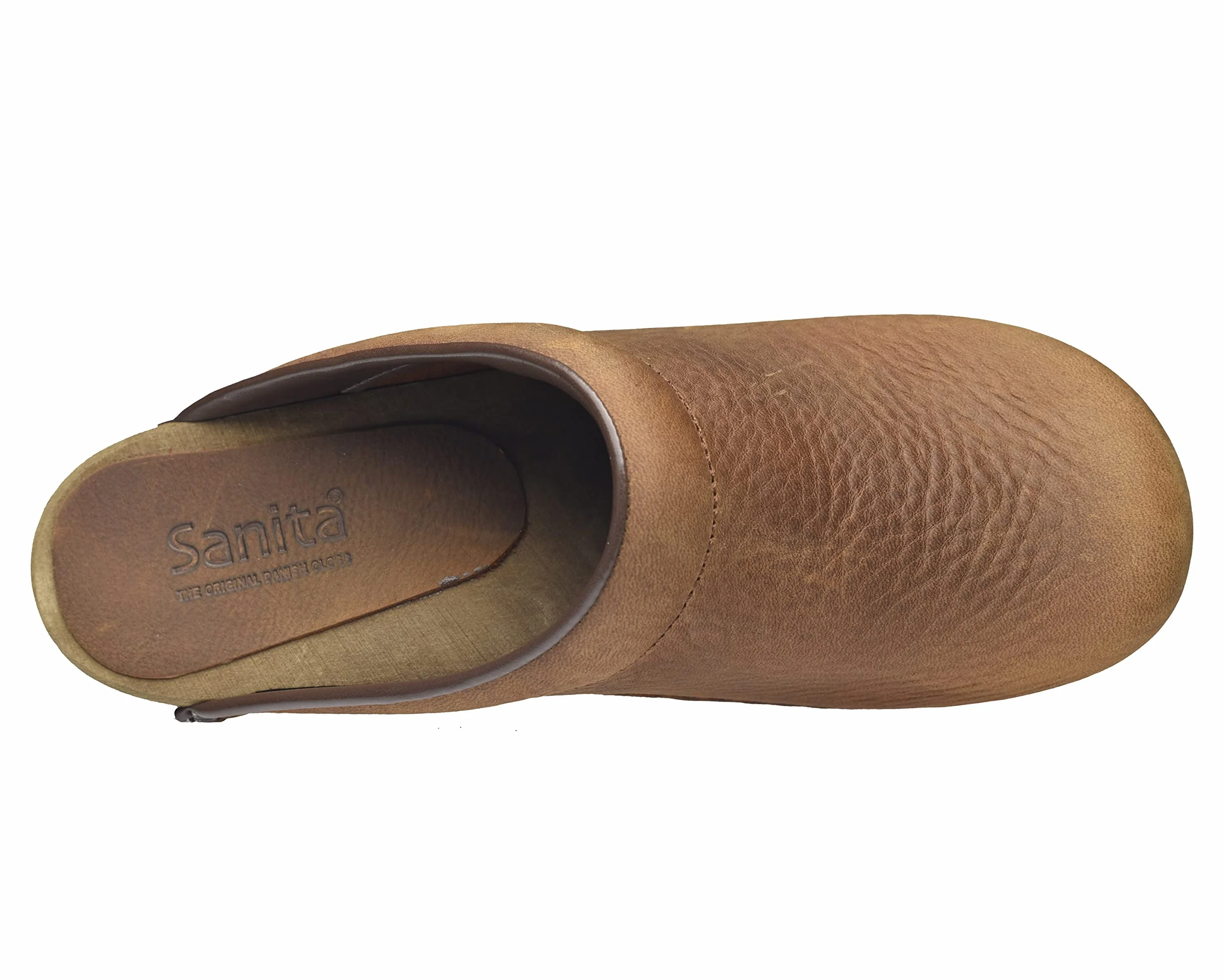 Sanita Chrissy otwarte chodaki | oryginalne r?cznie wykonane | skórzane drewniane chodaki dla kobiet, br?zowy - Chestnut Brown - 40 EU