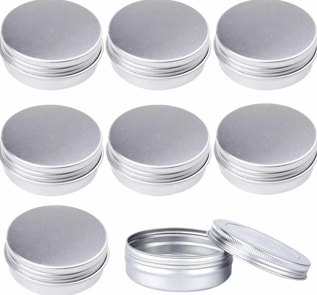 ProLeo 24 puste pojemniki aluminiowe 60 ml z zakręcaną pokrywką srebrne