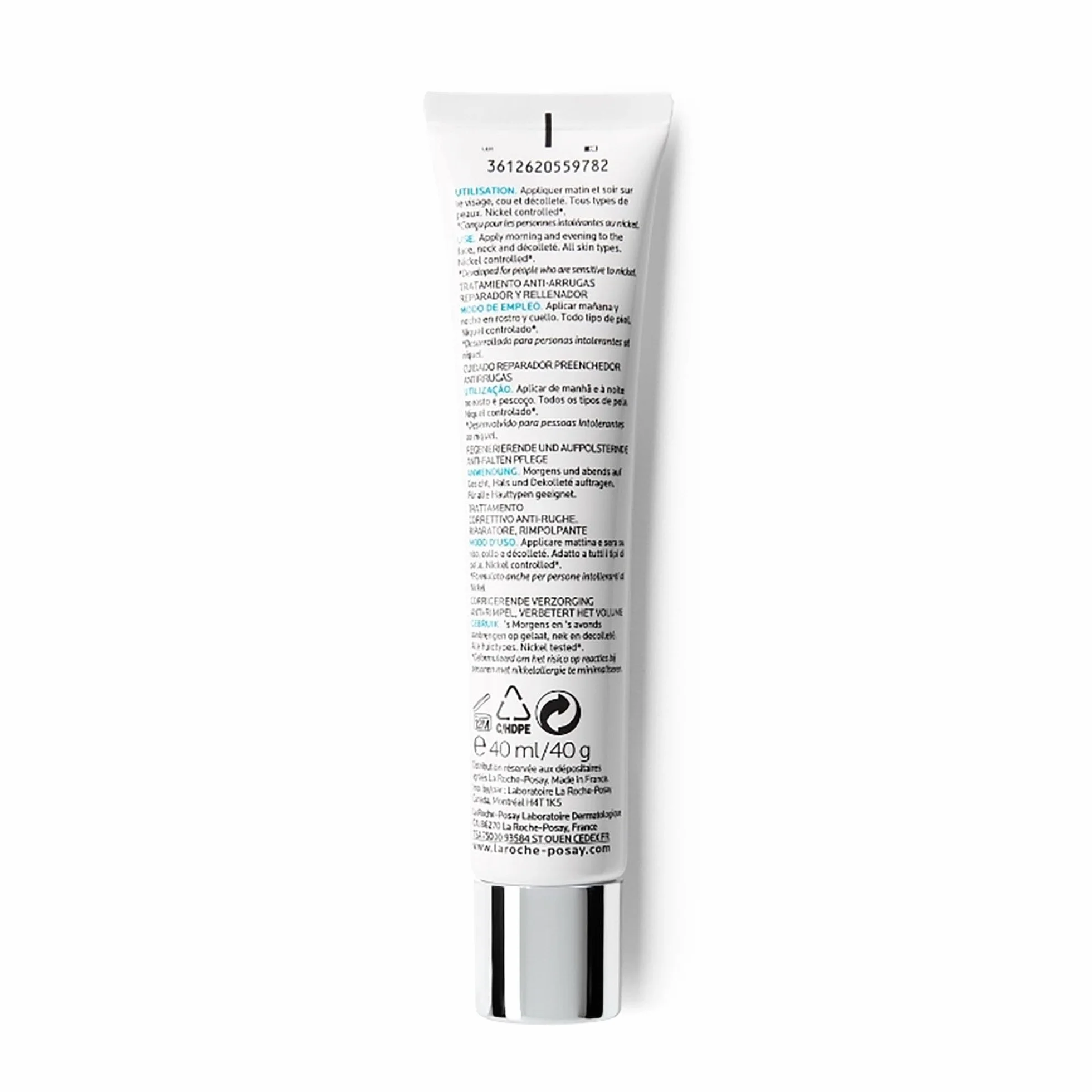 La Roche Posay Hyalu B5 krem przeciwzmarszczkowy, do skóry wrażliwej, efekt utrwalający i regenerujący, świecąca skóra, wzbogacony kwasem hialuronowym, witaminą B5 i wodą termalną, 40 ml