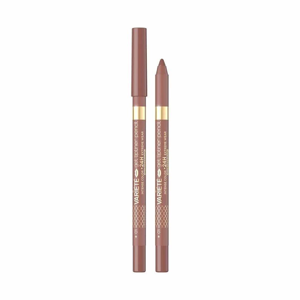 Eveline Cosmetics - Variété, żelowa konturówka do ust nr 01, wodoodporna, trwała konturówka do ust, wodoodporna, trwała, intensywnie pigmentowana