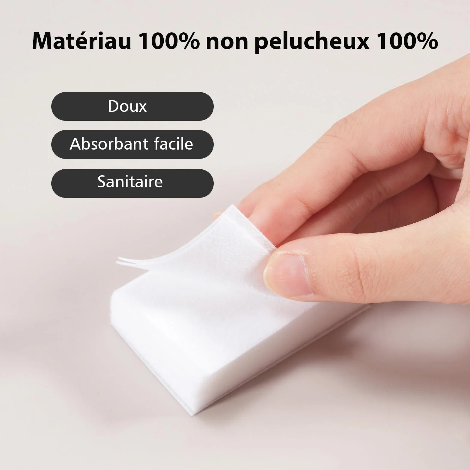 Zestaw 300 bawełnianych wacików do manicure, niestrzępiących się wacików do paznokci, niestrzępiących się chusteczek do paznokci do przygotowania i uzupełnienia zdobienia paznokci (biały)