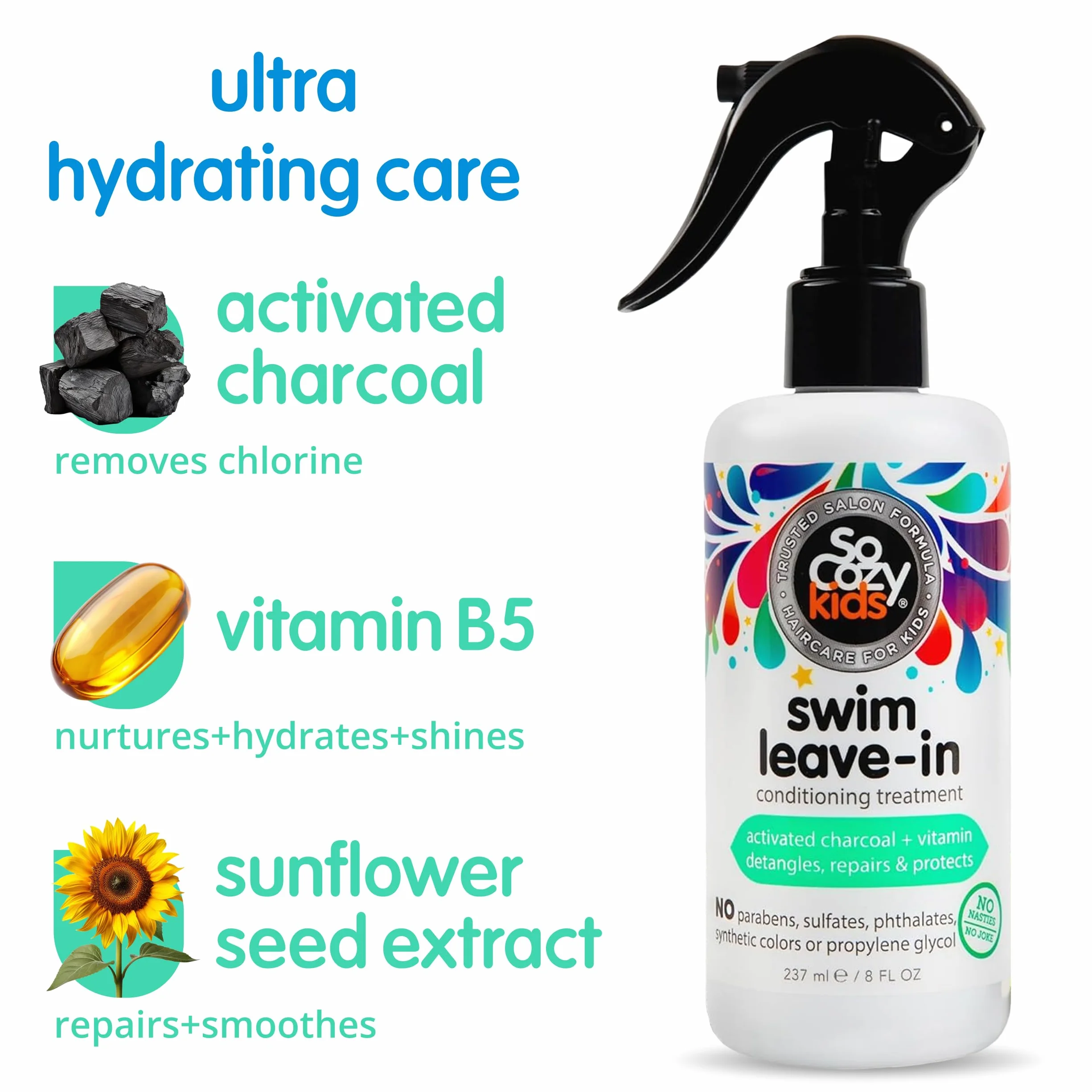 SoCozy Splash Swim Leave-in Treatment + detangler, 8 unce by SoCozy