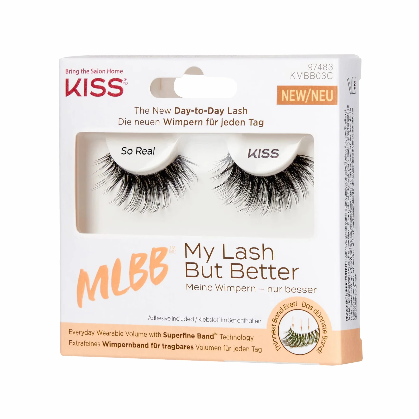 Kiss sztuczne rzęsy My Lash But Better - So Real, 1 para rzęs, 1 klej 1g