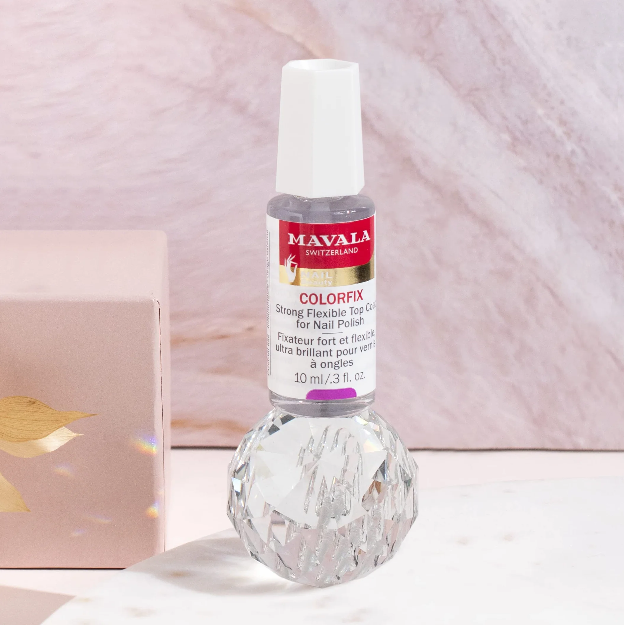 Mavala Colorfix Top Coat Lakier do paznokci przedłużający czas trwania manicure | Da połysk - Wzmocnienie - Elastyczność, 10 ml