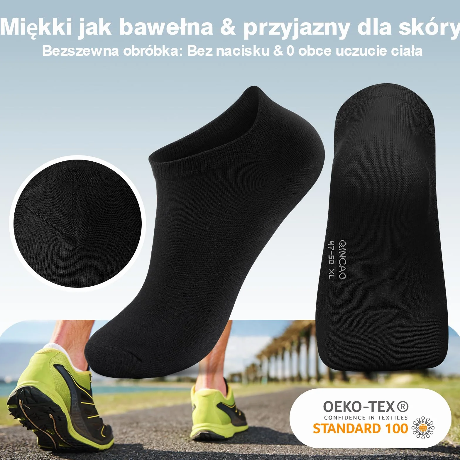 QINCAO Skarpety do trampek Mężczyźni Kobiety 6/10 par Pół-skarpetki Ćwierć-skarpety Bawełniane Unisex Krótkie Skarpety