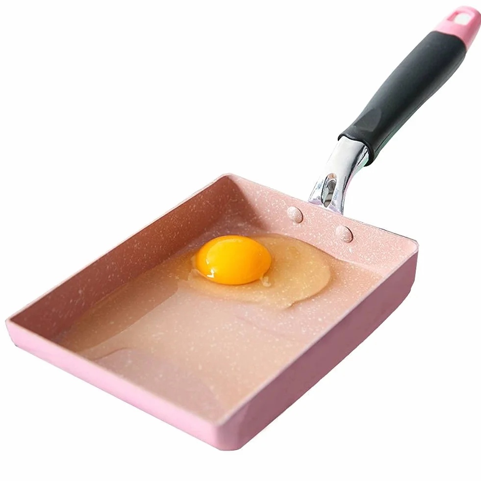 Garsent Patelnia do naleśników, aluminiowa nieprzywierająca japońska patelnia do omletów z uchwytem naczynia kuchenne do kuchni.