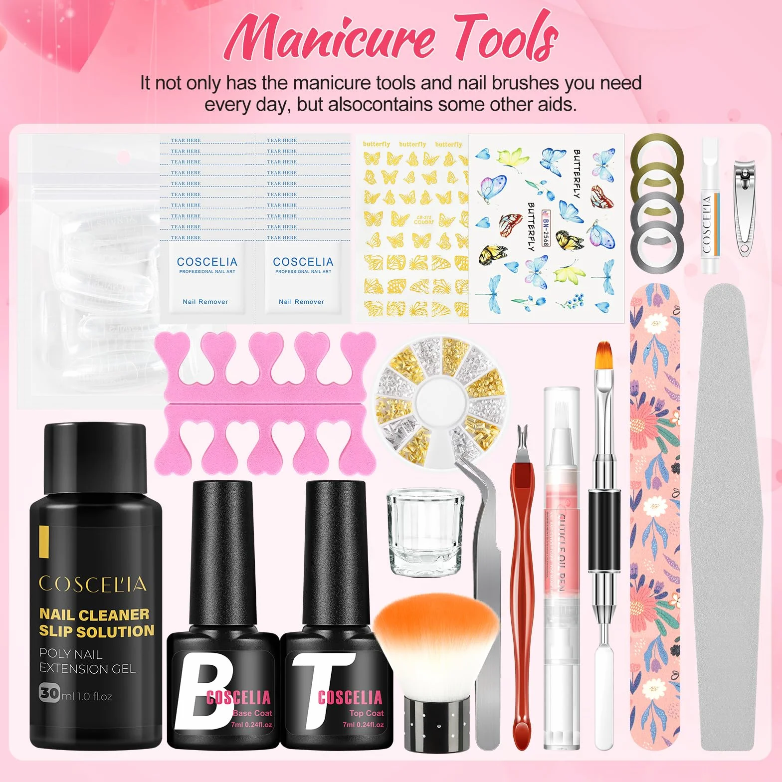 COSCELIA Zestaw lakierów do paznokci, 15 sztuk, żelowy lakier do paznokci z lampą 36 W U V/LED, 3 szt. Poly Nail Extension Gel, wiertarka do paznokci maszyna Top & Base Coat Nail Art dla