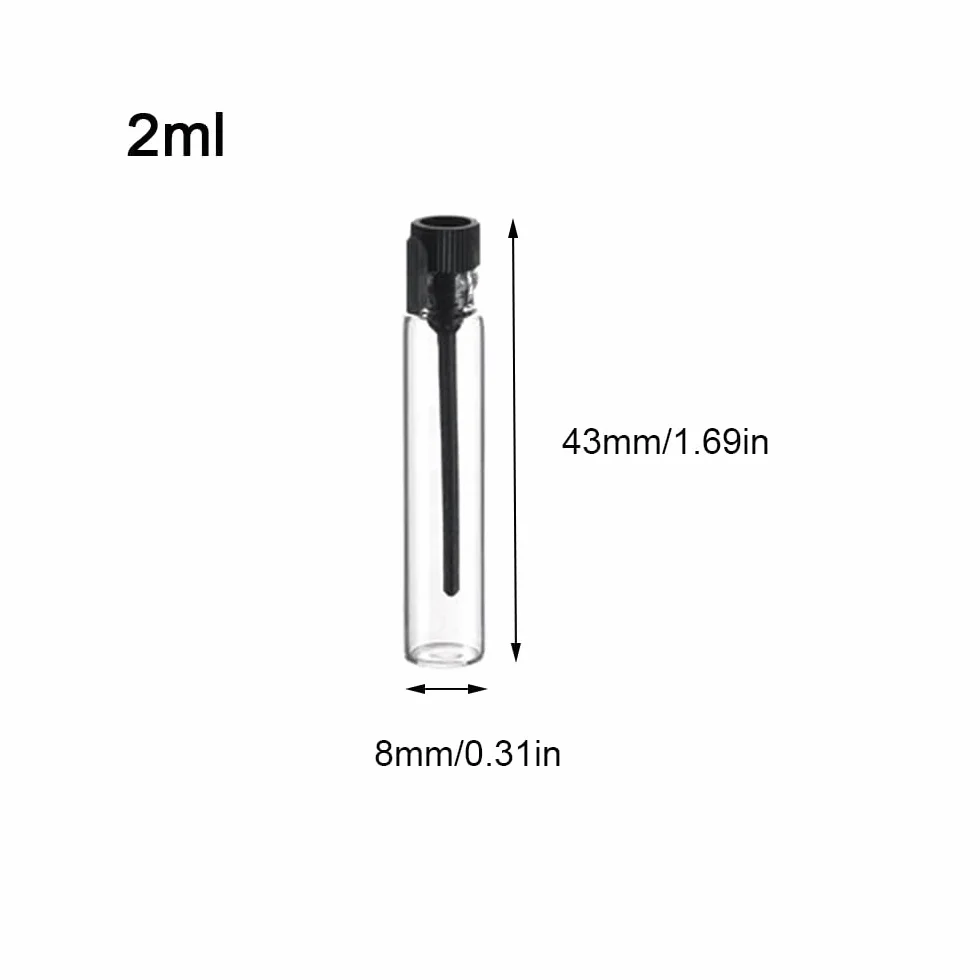 Puste butelki na próbki perfum 2 ml, mini szklane pojemniki do aromaterapii, 20 szt