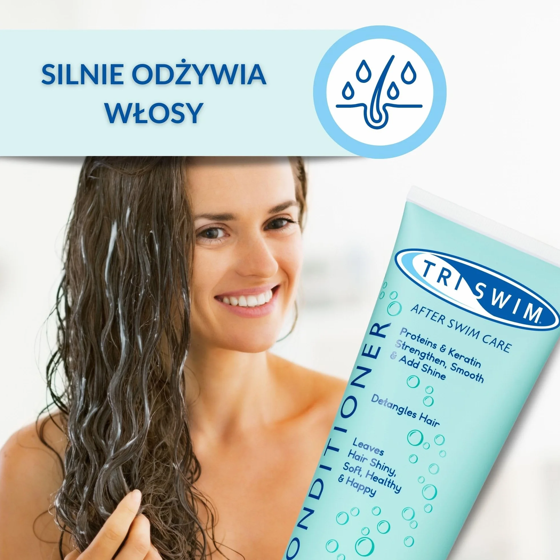 TRISWIM Zestaw do włosów po pływaniu usuwający chlor Szampon i regenerująca odżywka 250+250 ml