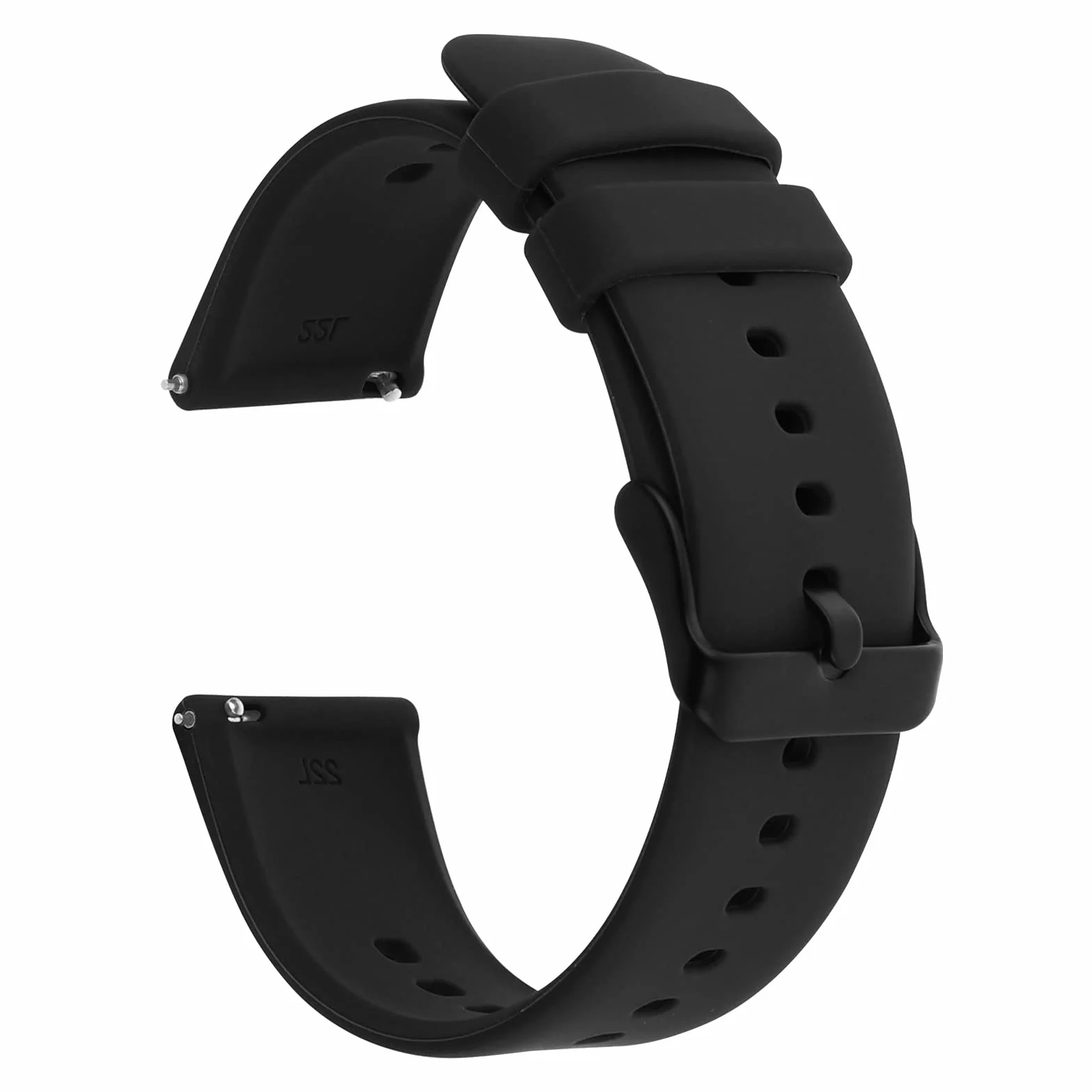TIESOME Silikonowe paski do zegarków, szybkie odpinanie, wodoodporne, miękkie, gumowe, zamienne, z posrebrzaną klamrą ze stali nierdzewnej, do smartwatchy, sportowe, dla mężczyzn i kobiet