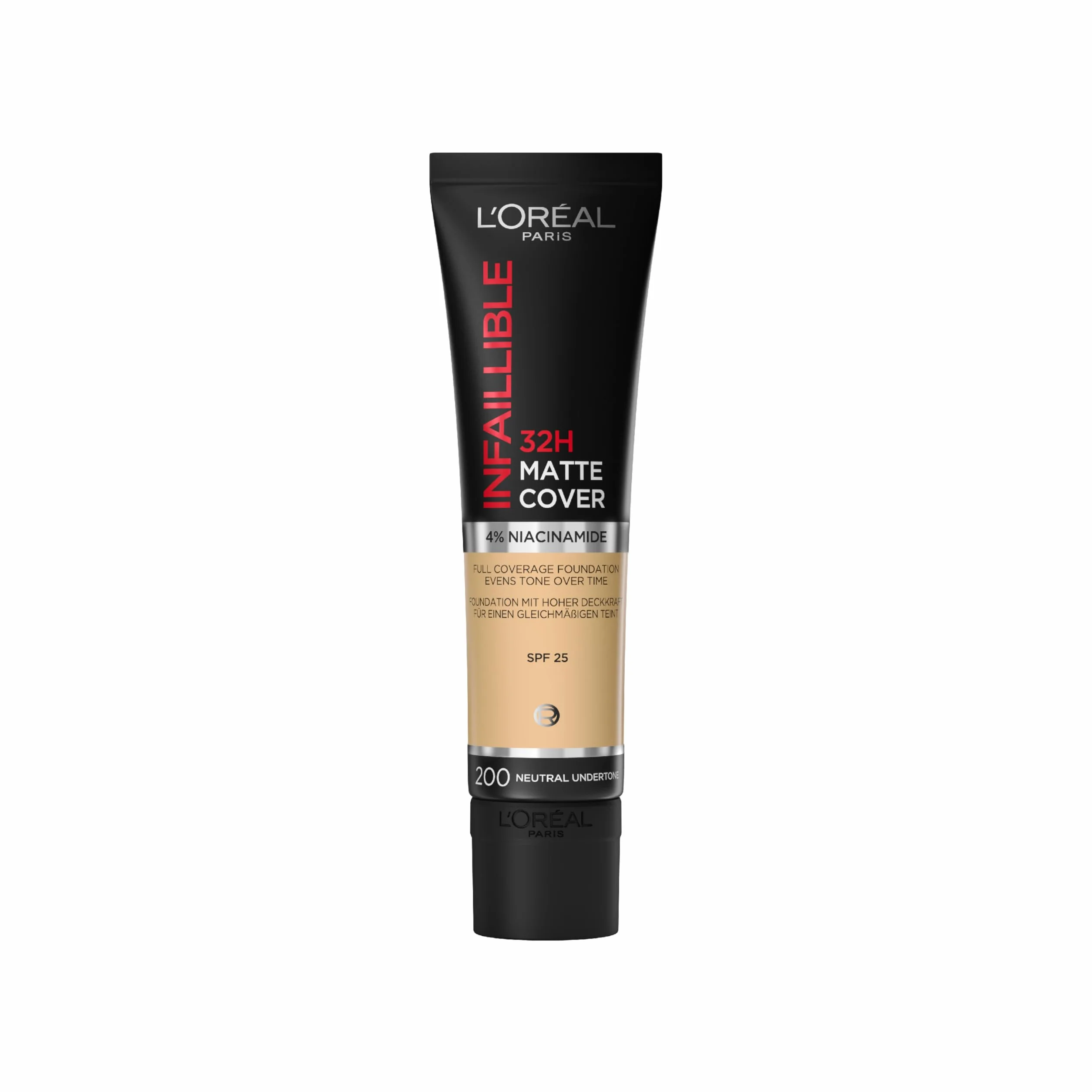 L'Oréal Paris Infaillible 24 h Matte Cover Podkład do twarzy w płynie, fluid matujący i kryjący, 200 Golden Sand, 35 ml
