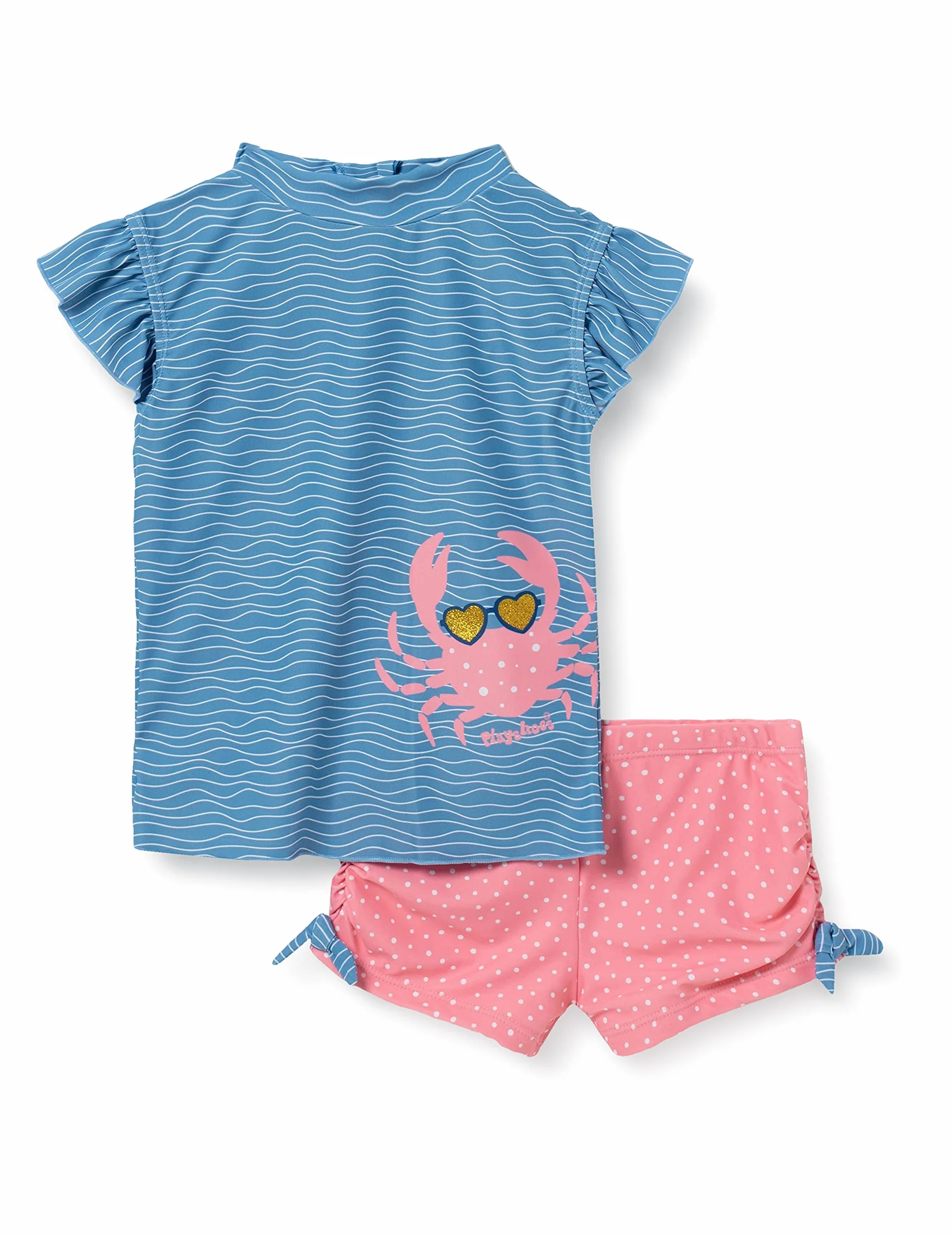 Playshoes Podstawowy zestaw Krebsa Zestaw koszul Schwimm dziewczyny, niebieski/różowy, 110-116