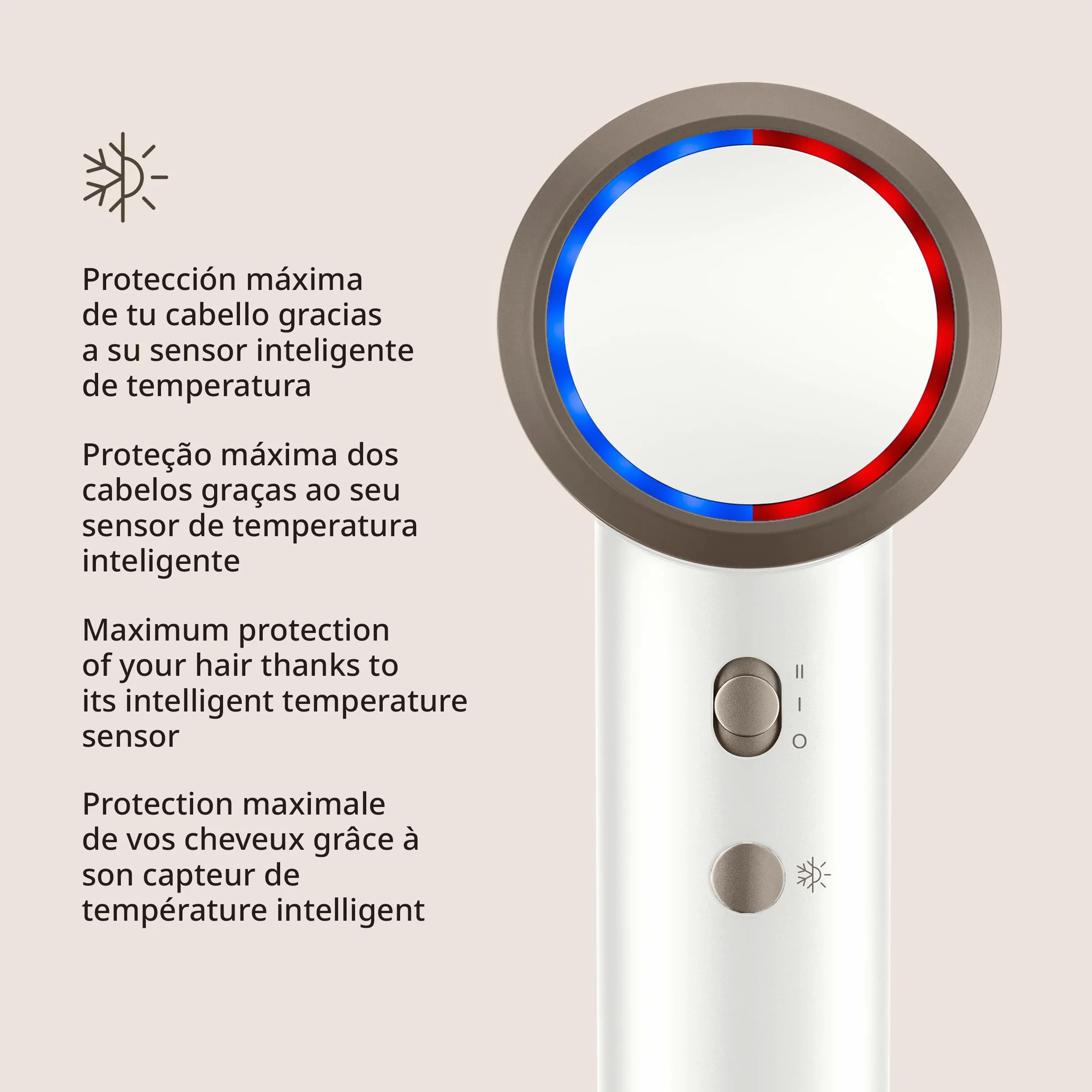 Ufesa Pro Ionic Air Suszarka do włosów, 110 000 obr./min, profesjonalna suszarka do włosów, inteligentna kontrola temperatury, silny przepływ powietrza 22 m/s, ultra cicha, technologia jonów ujemnych,