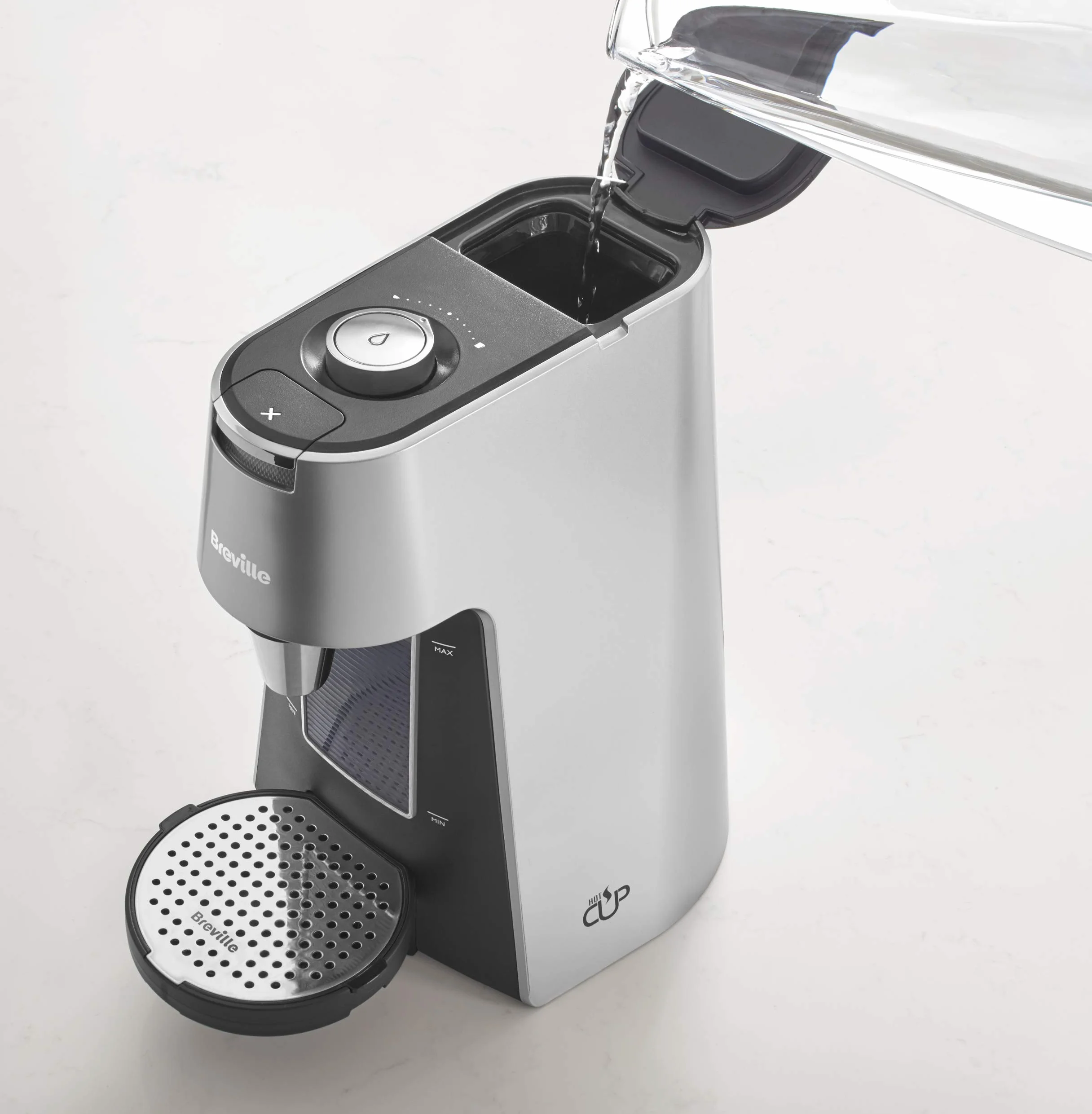 Breville HotCup VKT111 Dozownik gorącej wody o szybkim wrzeniu 3 kW Zmienna wysokość 2 l Srebrny