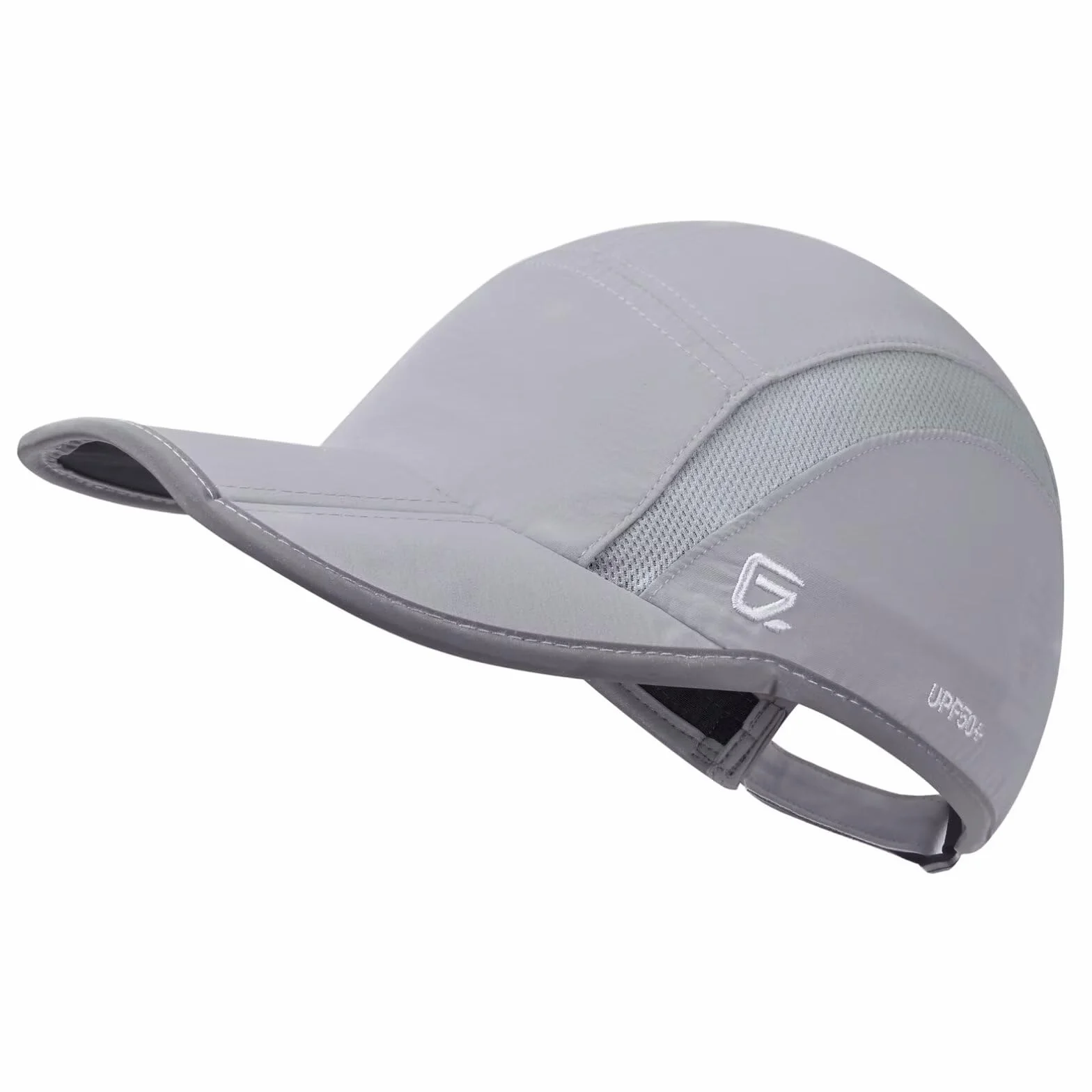 GADIEMKENSD UPF50+ Quick Dry Sports Hat Lightweight Breathable Soft Outdoor Running Cap (Folding Series, Light Grey)