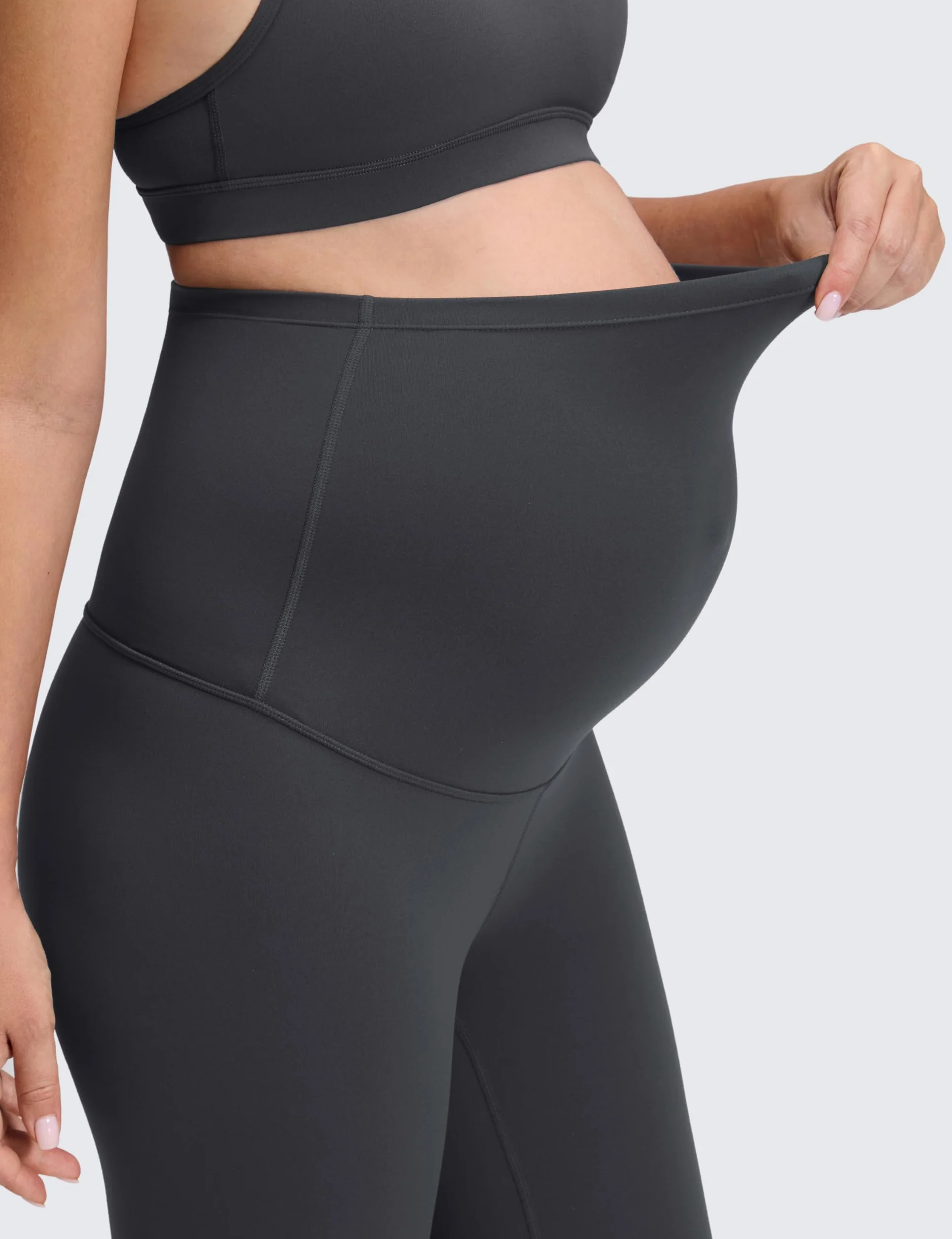 CRZ YOGA Damskie legginsy ciążowe Butterluxe 25/28" - Legginsy treningowe Over Bump Ciążowe spodnie do jogi z miękkim wsparciem brzucha