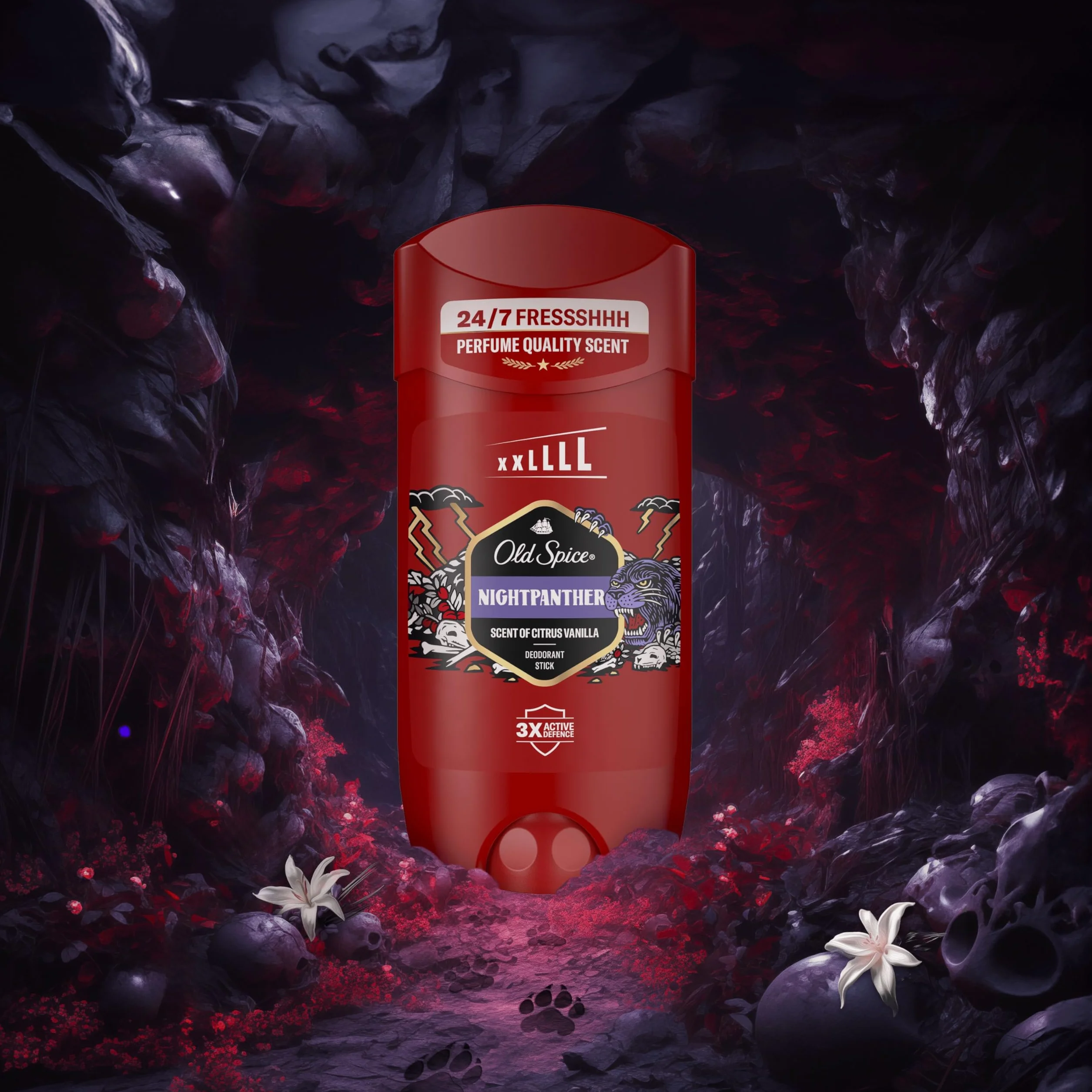 Old Spice Night Panther Dezodorant w sztyfcie dla mężczyzn 85ml, świeżość 24/7 przy codziennym stosowaniu, długotrwały zapach o jakości perfum, ochrona przed nieprzyjemnym zapachem, 0% soli aluminium