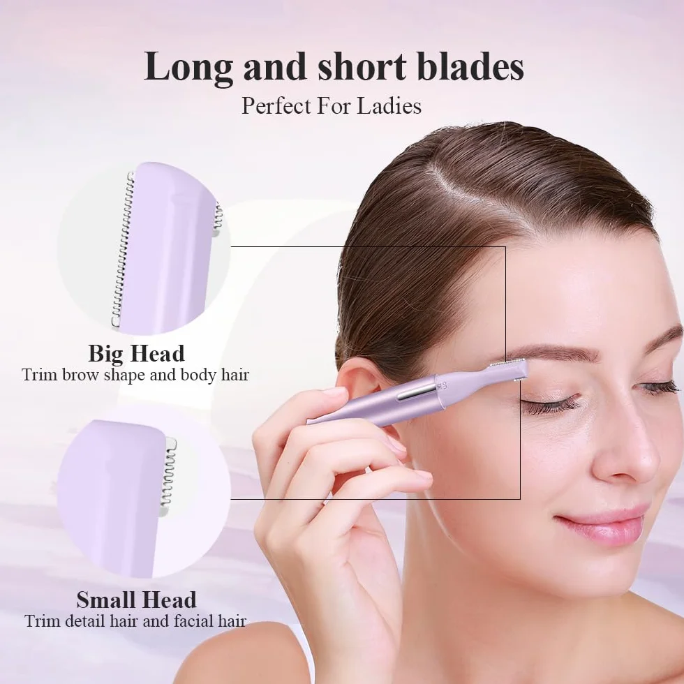 TOUCHBeauty AG-1658Z trymer korekcyjny do ciała i twarzy, wodoodporny, precyzyjny trymer do usuwania włosów z brwi, nosa, uszu, owłosienia twarzy AG-1658Z (fioletowy)