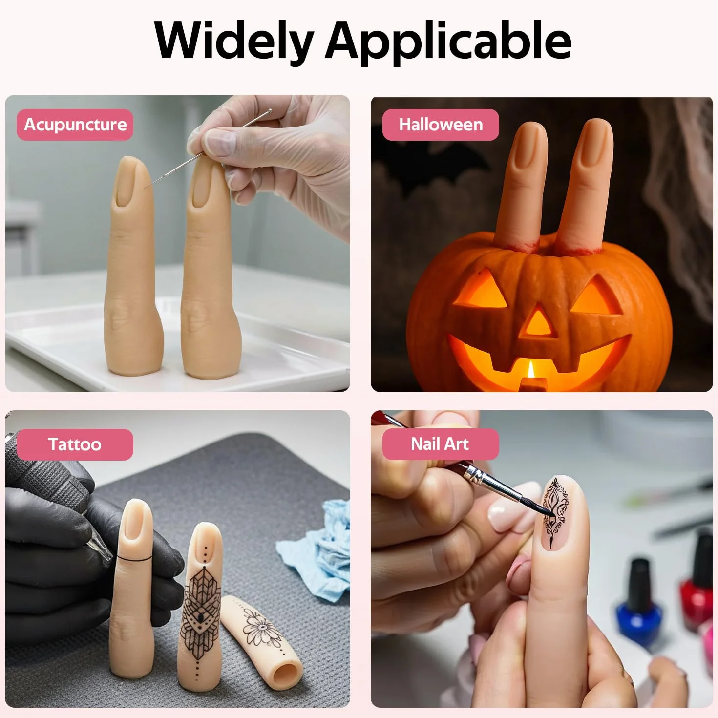 Silikonowe palce do ćwiczeń dłoni, trening paznokci, zginany elastyczny silikonowy model do ćwiczeń palców, silikonowy palec, do paznokci akrylowych, manicure, sztuka, tryb palców, 2 szt., kolor skóry