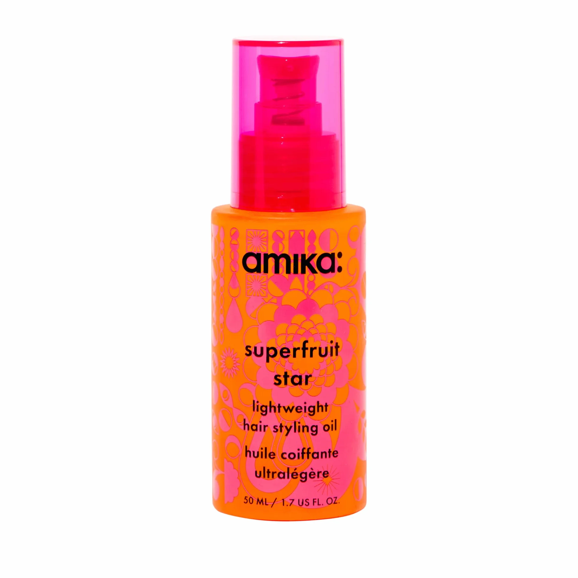 amika Superfruit Star Lightweight Hair Styling + Heat Defense Oil 100 ml | Lekki olejek do włosów i olejek do stylizacji dla połysku i zapobiegający puszeniu się | olej chroniący przed wysoką