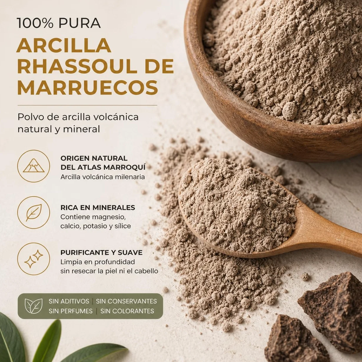 Ghassoul Rhassoul Clay Powder 100% Pure Moroccan Volcanic Lava Clay Natural Detox Face Hair Body Mask 100gr