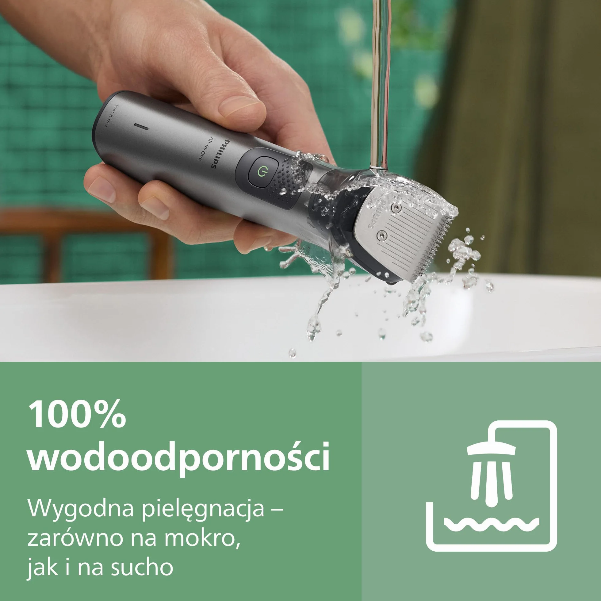 17-elementowy trymer Philips Multigroom All-in-One z serii 7000: trymer do twarzy, głowy i ciała, samoostrzące się metalowe ostrza, 26 ustawień długości (0,5-20 mm), model MG7961/15