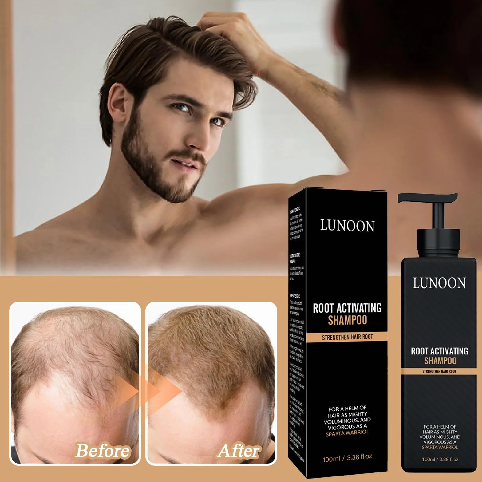 Root Activating Szampon 2 sztuki Ginger Black Hair Growth Shampoo 2024 New Root Activator Szampon nadaje się do poprawy objętości i tekstury włosów