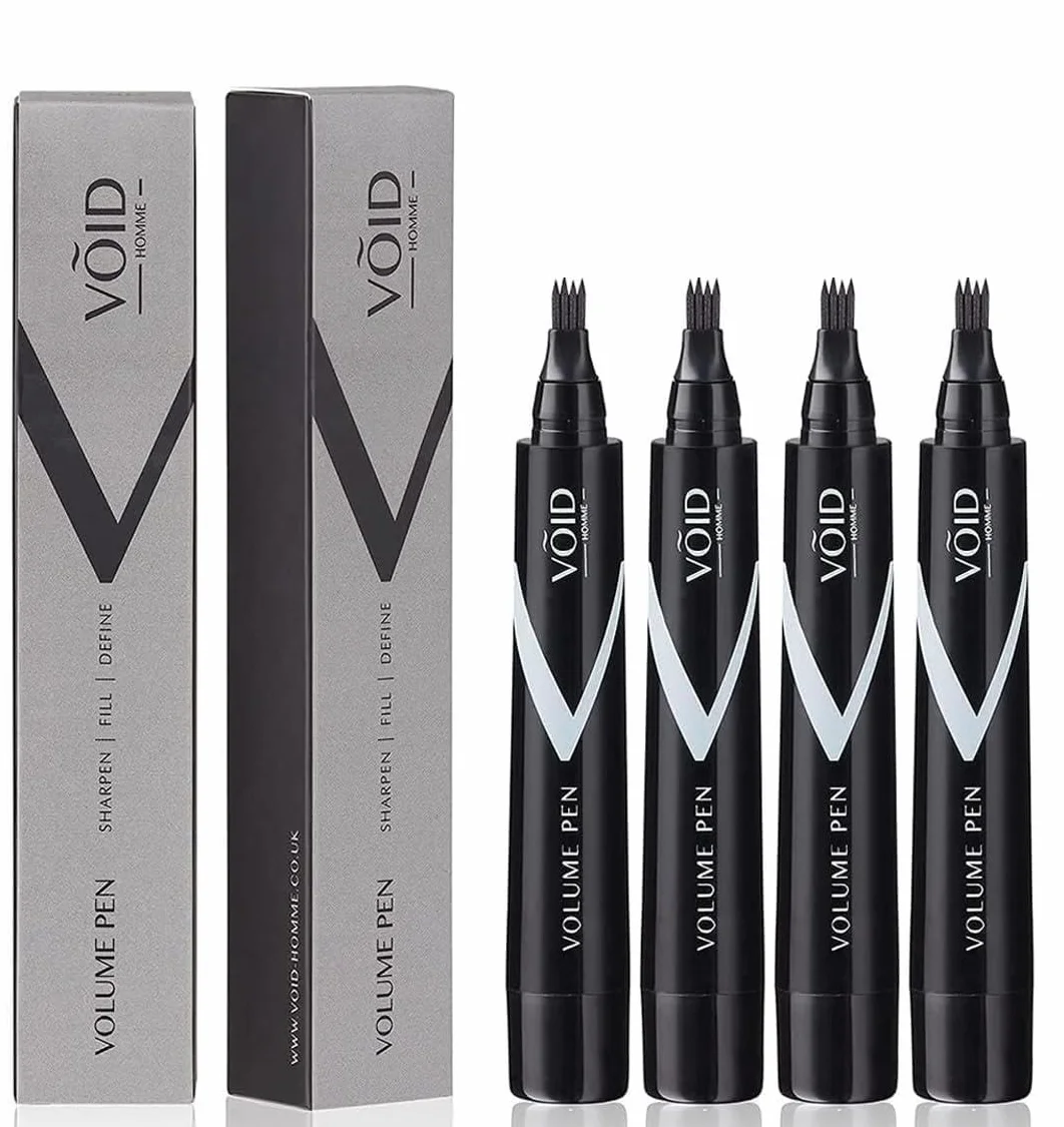 VOID Homme Beard Pen wypełniacz dla mężczyzn paczka 4 wodoodporne pióro brody Czarny