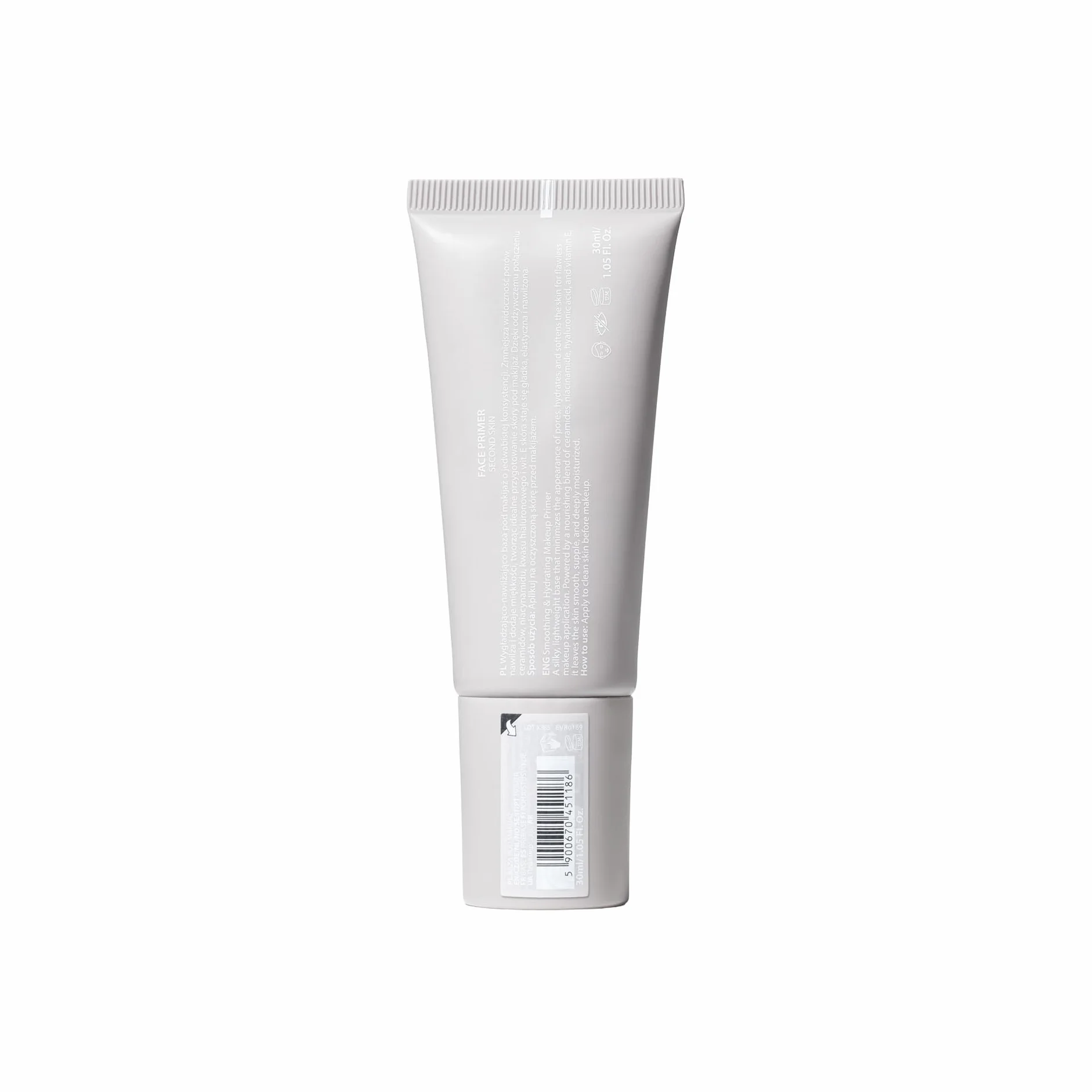 EVERYBODY LONDON x Aleksandra Sosfa Baza do twarzy pod makijaż Second Skin Plumping Face Primer Nawilżająco Wygładzająca z Niacynamidem, Ceramidami i Chłodzącym Aplikatorem 30 ml