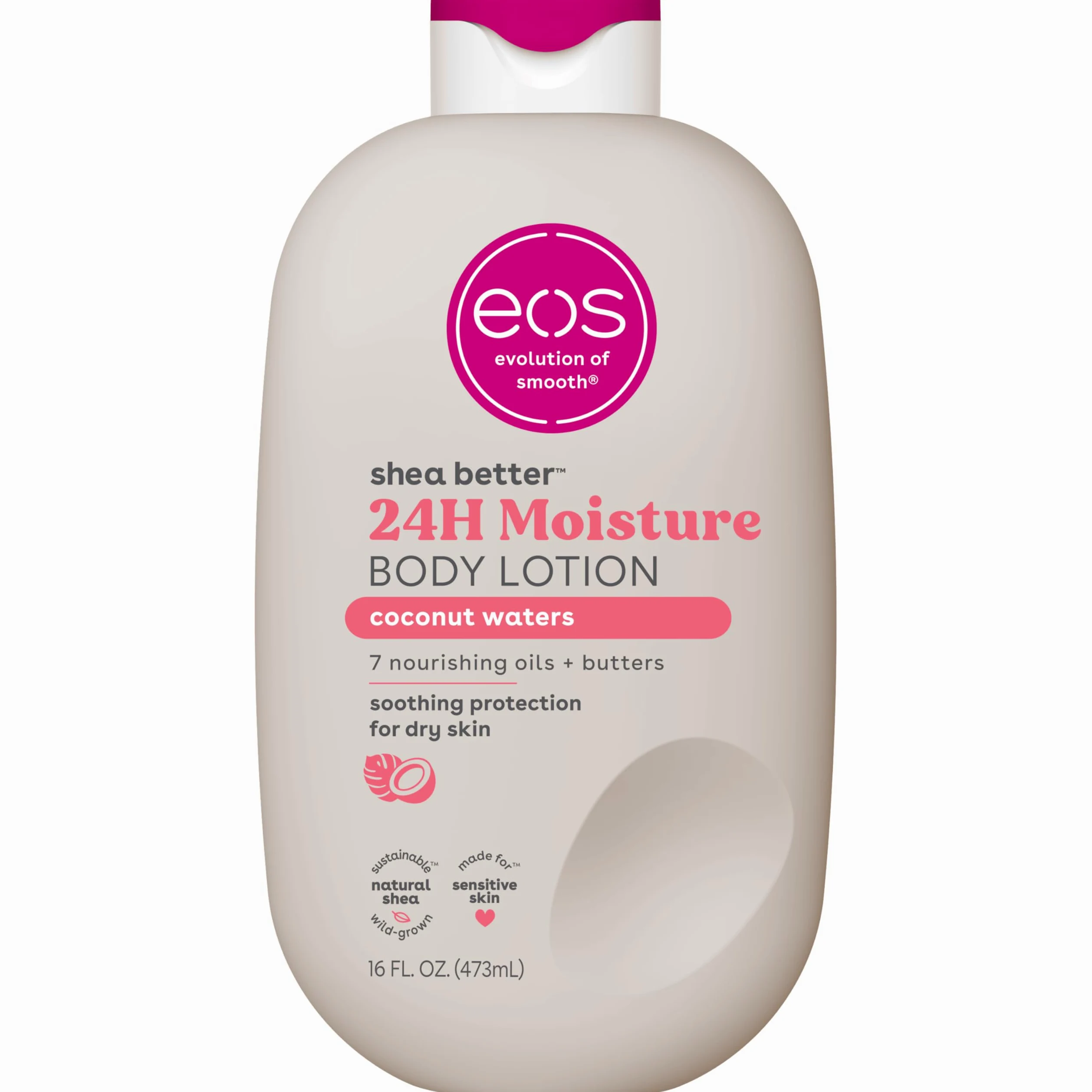 Eos Loción Corporal Shea Better Agua de Coco 473 ml Hidratante 24h Vegana