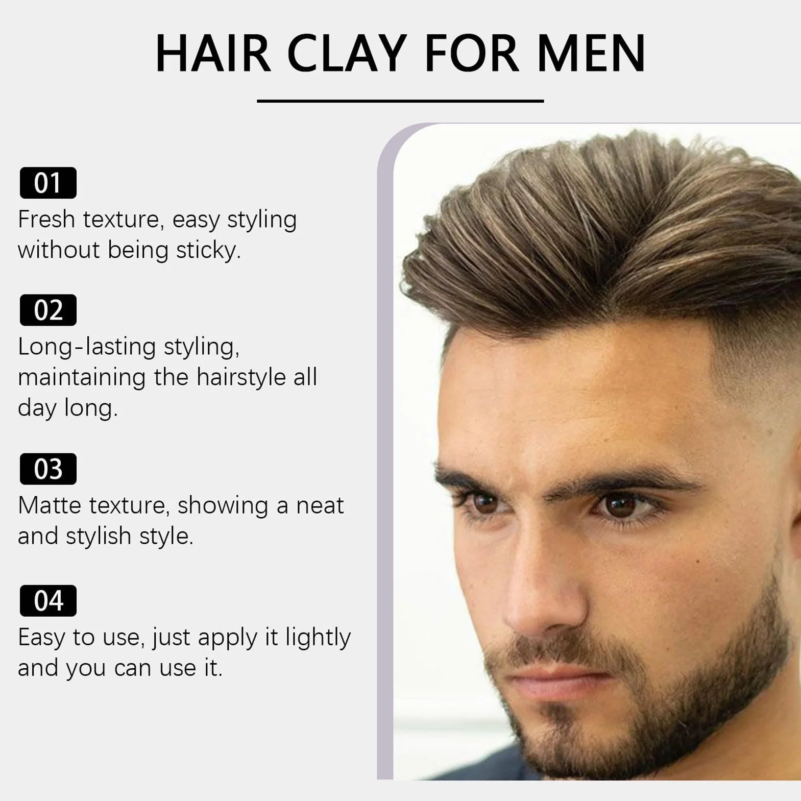 Strong Hold Hair Clay, matowy krem do włosów, uroczy kompaktowy krem, całodzienne rozwiązanie do stylizacji domu, podróży, randek, wydarzeń i fotografii, mężczyzn, czarnych
