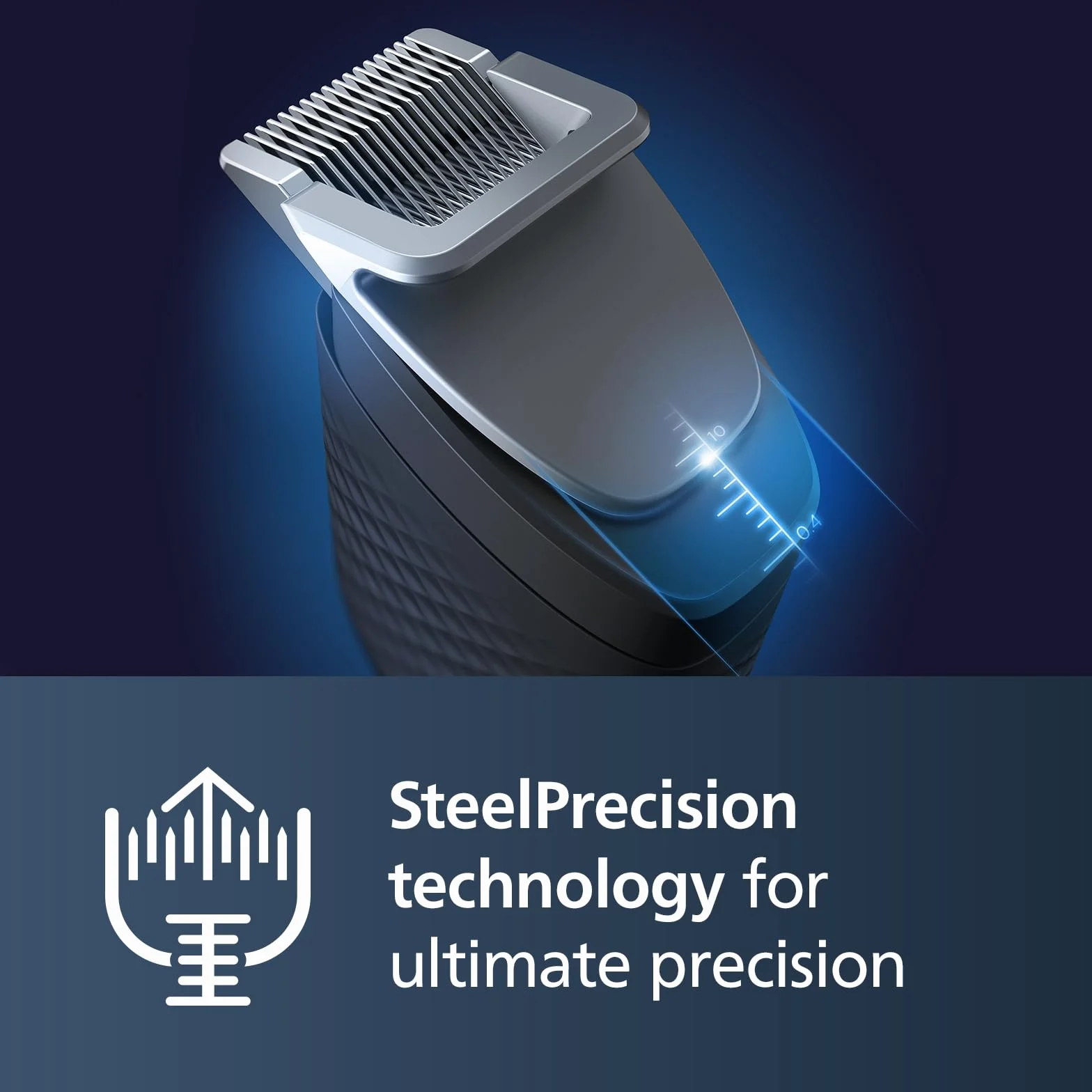Philips Trymer do brody Philips Series 9000 Prestige z technologią SteelPrecision, 3-stopniowym wskaźnikiem naładowania baterii, czasem pracy do 120 minut / czasem ładowania 1 godzina, model BT9810/15