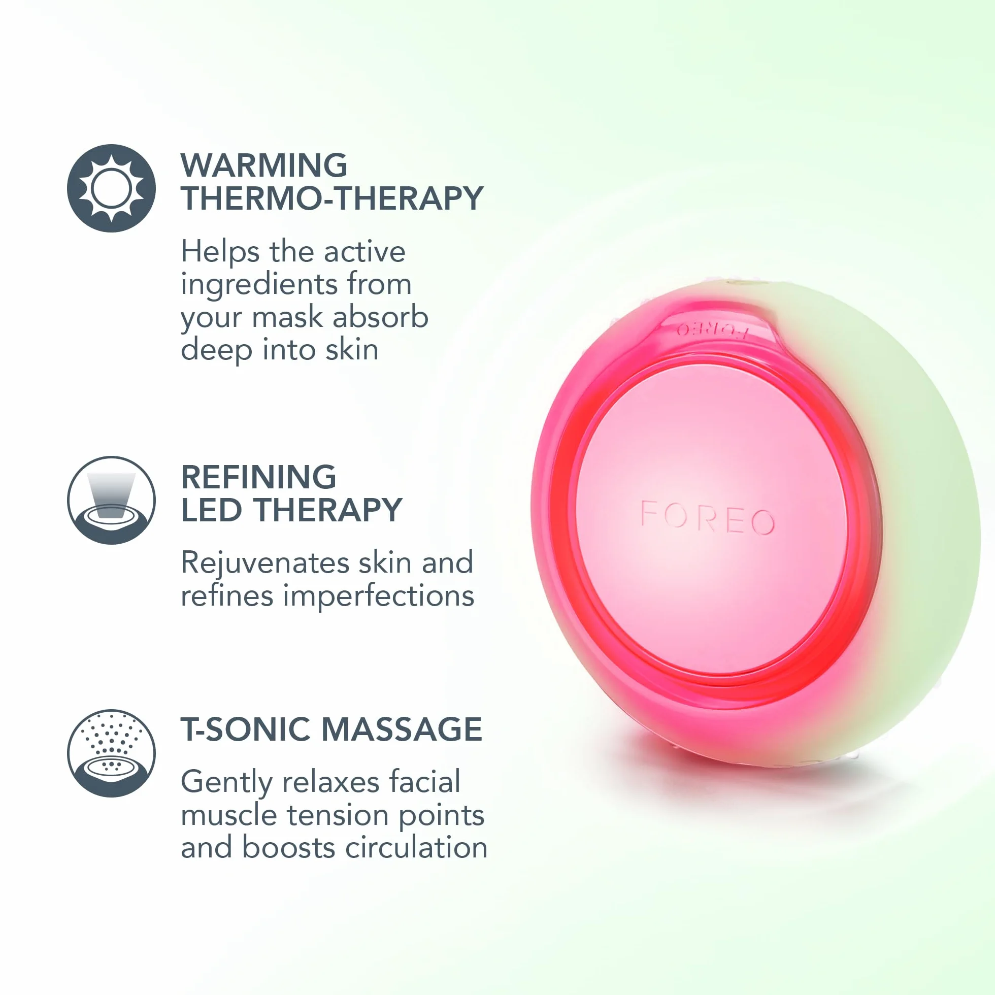 FOREO UFO 3 go urządzenie do pielęgnacji skóry twarzy w podróży – krem nawilżający – pielęgnacja przeciw starzeniu się skóry – pełne spektrum LED i terapia światłem czerwonym – terapia termoterapia –