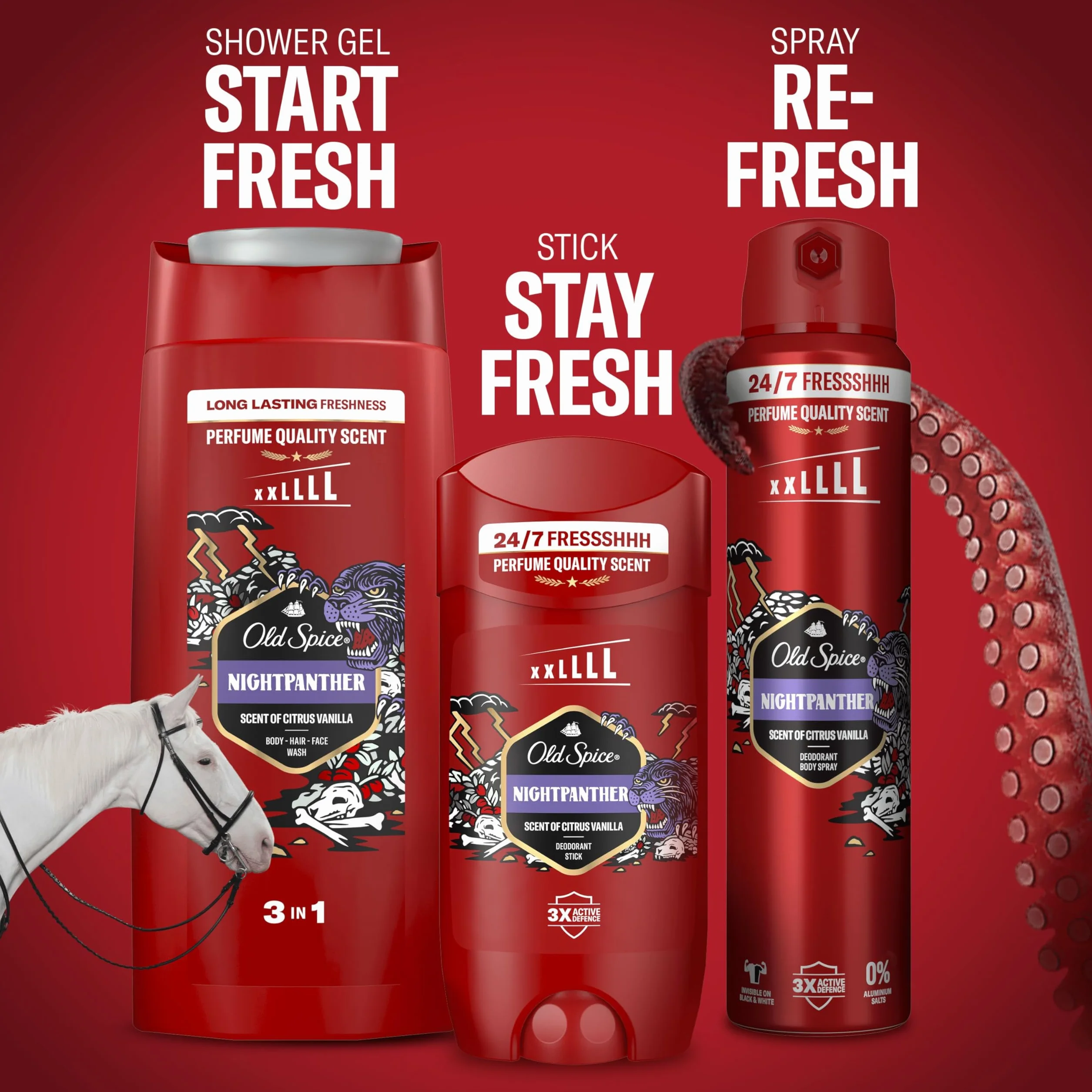 Old Spice Night Panther Dezodorant w sztyfcie dla mężczyzn 85ml, świeżość 24/7 przy codziennym stosowaniu, długotrwały zapach o jakości perfum, ochrona przed nieprzyjemnym zapachem, 0% soli aluminium