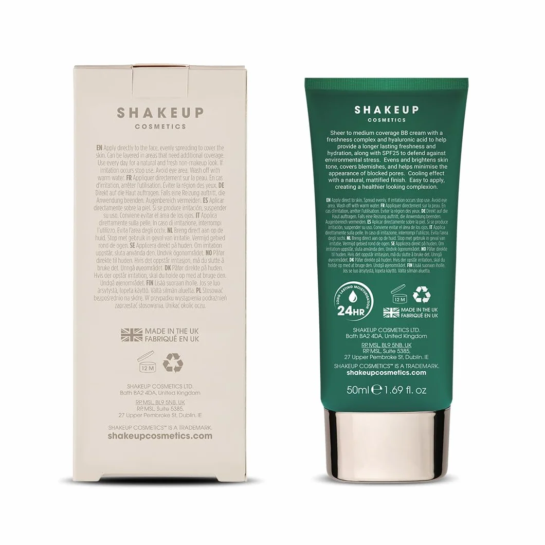 Shakeup Cosmetics SPF25 kolorowy krem nawilżający dla mężczyzn, 24 h, nawilżający matowy, łatwy do nałożenia, wegański, 50 ml (bardzo lekki)