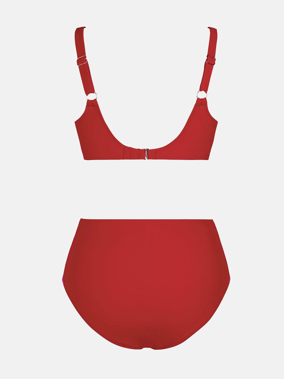 CUPSHE Damskie zestawy bikini z wysokim stanem strój kąpielowy z fiszbinami regulowane ramiączka skręcony haczyk pełne pokrycie dół