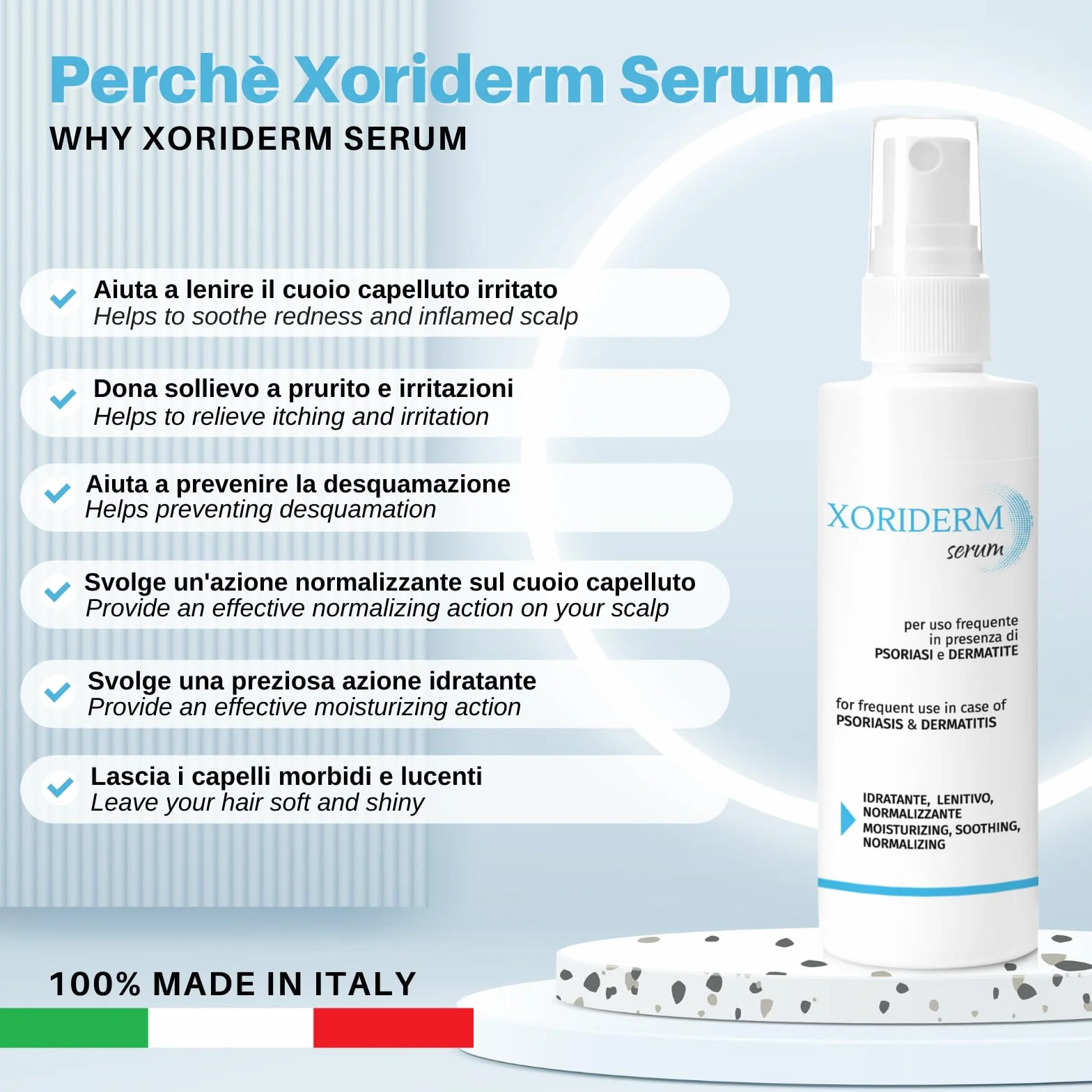 Xoriderm Serum Spray Lotion balsam w sprayu dla osób z łuszczycą i atopowym zapaleniem skóry głowy