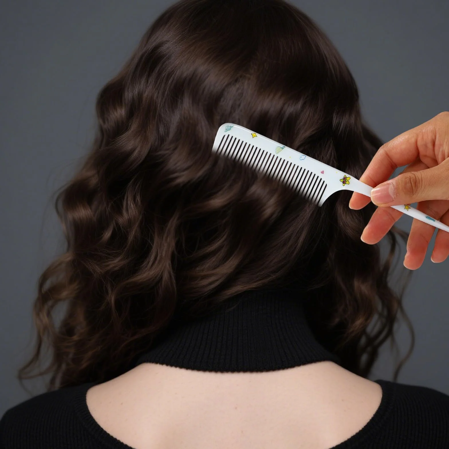 2szt Zestaw Uroczych Grzebieni dla Dziewczynek, Grzebień z Gęstymi Zębami & Grzebień z Rączką, Mini Plastikowa Szczotka dla Dzieci Kobiet Wszystkie Rodzaje Włosów (Dinozaur)