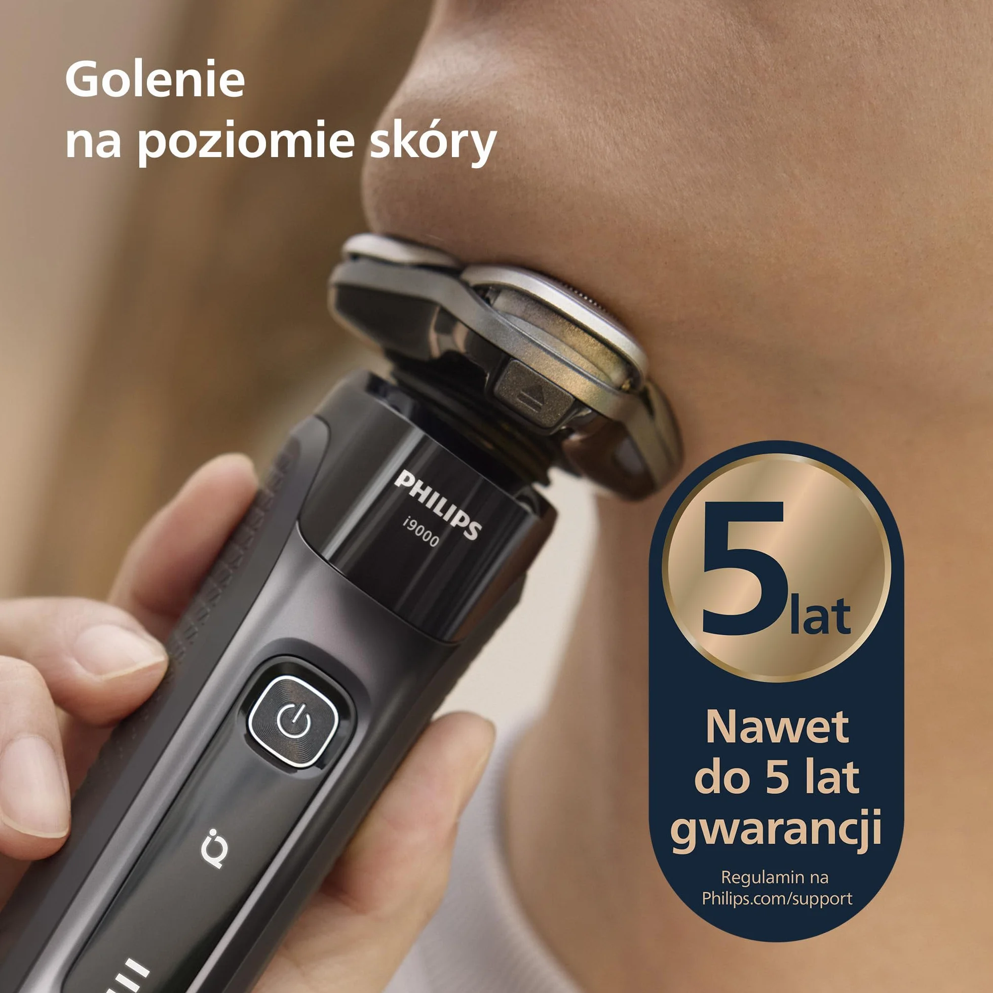 Philips Shaver i9000, golarka elektryczna do golenia na mokro i na sucho, technologią Skin IQ, systemem Triple Lift & Cut, podwójnymi ostrzami SteelPrecision obracającymi się o 360 stopni, X9000/10