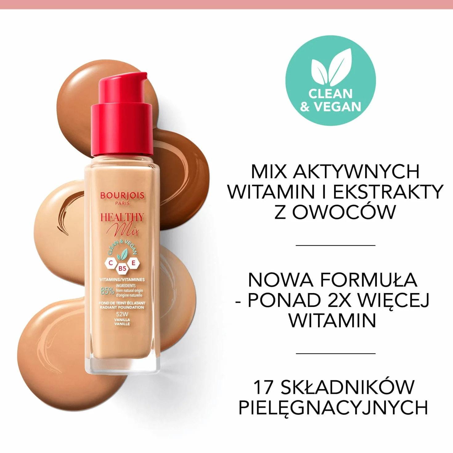 Bourjois Healthy Mix Podkład do Twarzy, 51 Light Vanilla, 30 ml